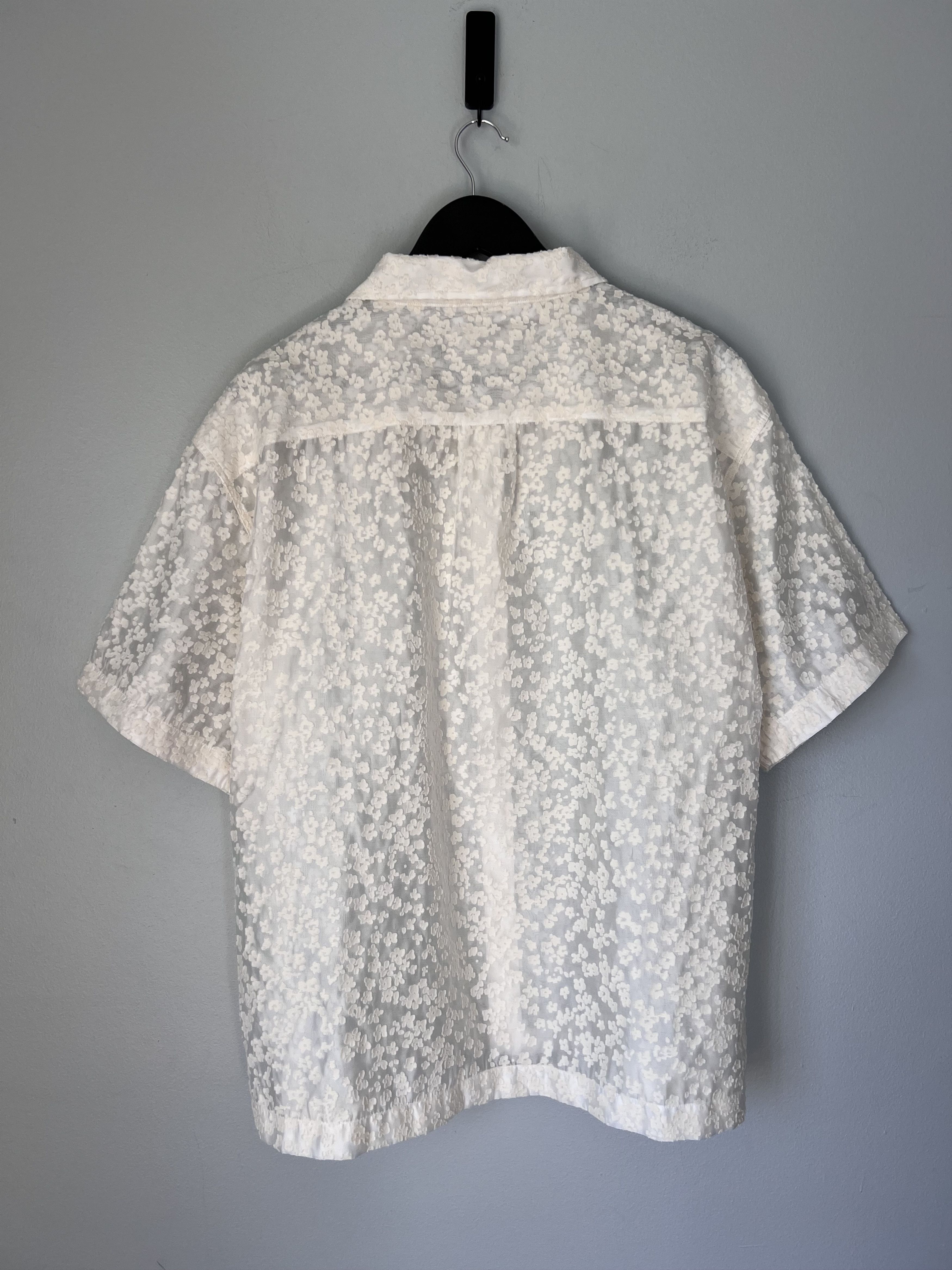 Mfpen mfpen Sheer Floral Holiday Button Up Shirt in White Size US XL / EU 56 / 4 - 5 Thumbnail