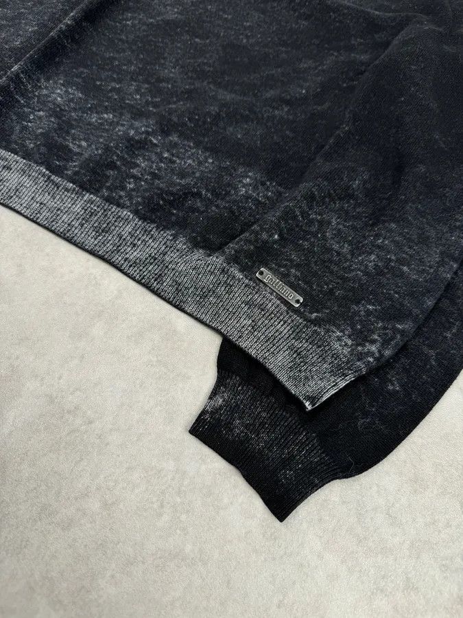 John Galliano 2010s John Galliano Black Eroded White Irregular V Neck Sweater Size US M / EU 48-50 / 2 - 6 Thumbnail