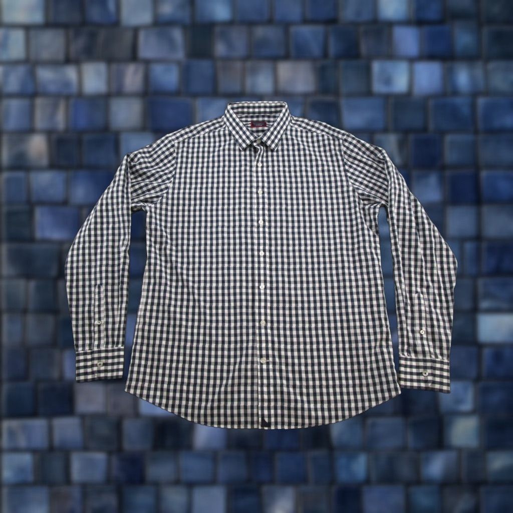 UNTUCKit UNTUCKit Shirt Mens XL Wrinkle Free Plaid Long Sleeve Button Up Pio Cesare Size US XL / EU 56 / 4 - 1 Thumbnail