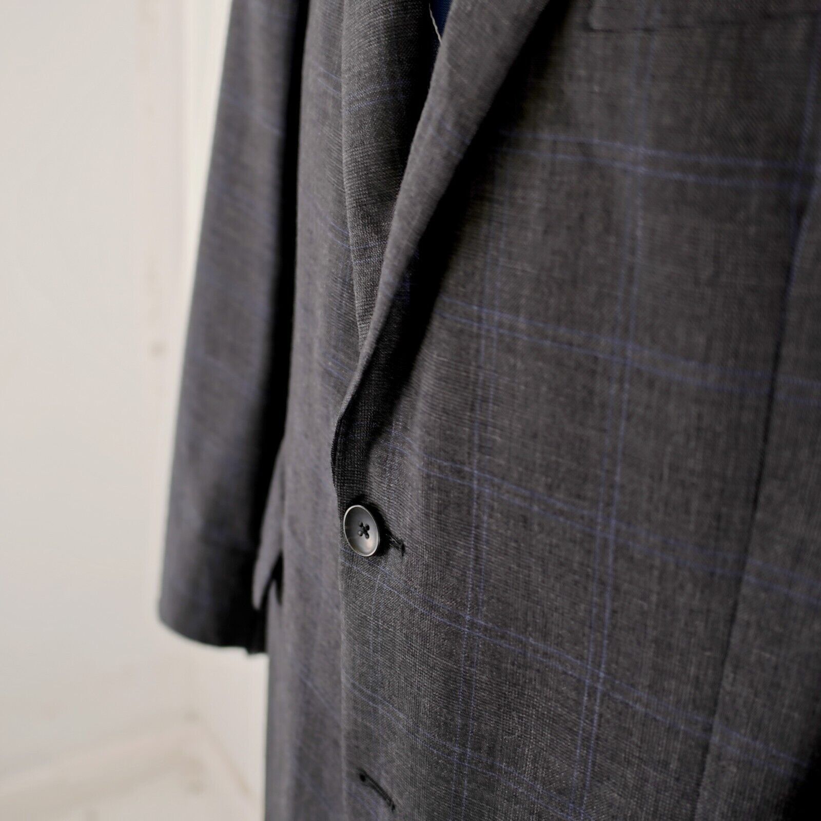 Nautica DAMAGED Nautica Wool Gray Glen Plaid W/ Blue Windowpane 2 Bu Size 42R - 5 Thumbnail