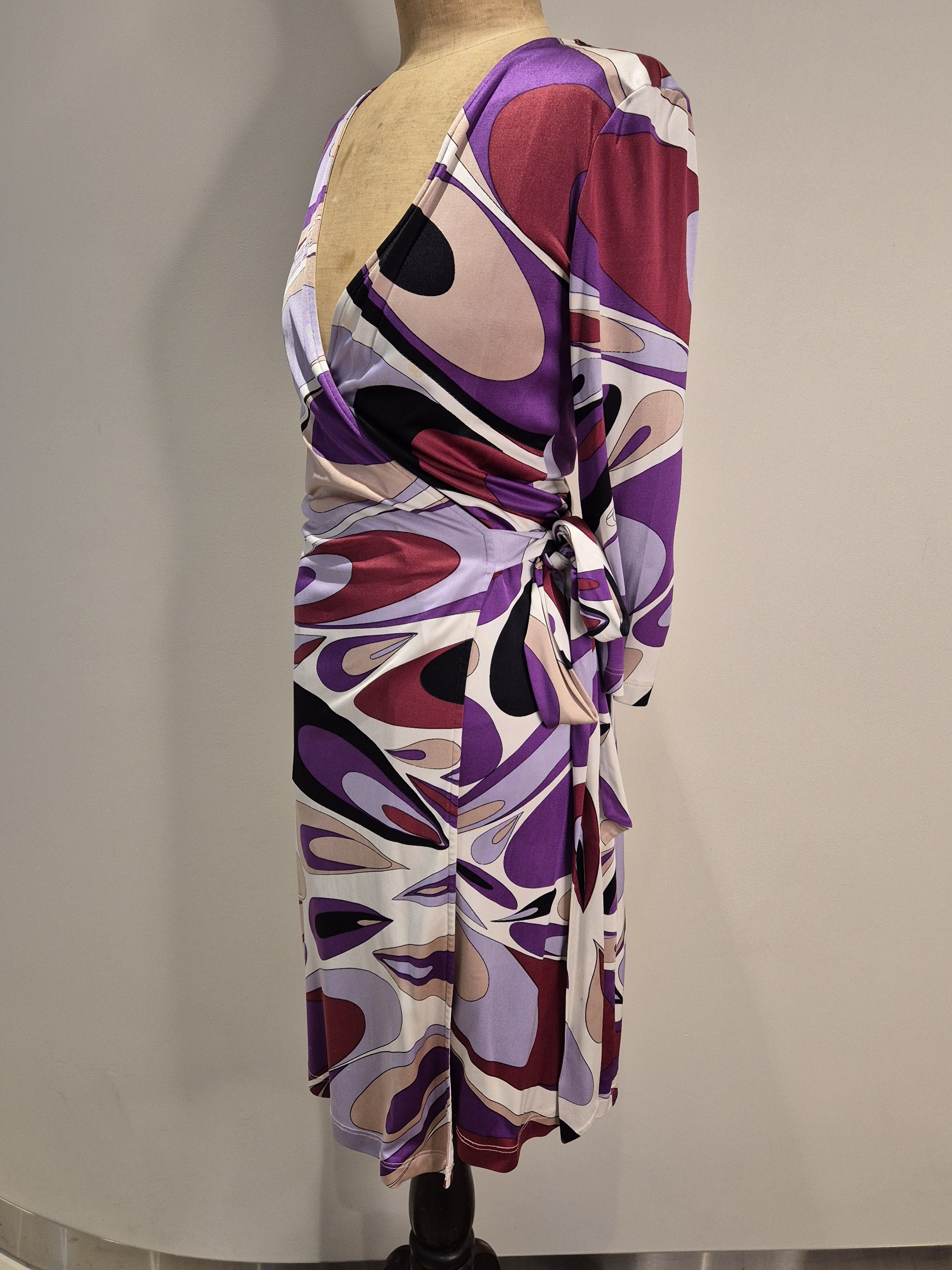 Designer Flora Kung NYC knitted silk print wrap dress Size S / US 4 / IT 40 - 4 Thumbnail