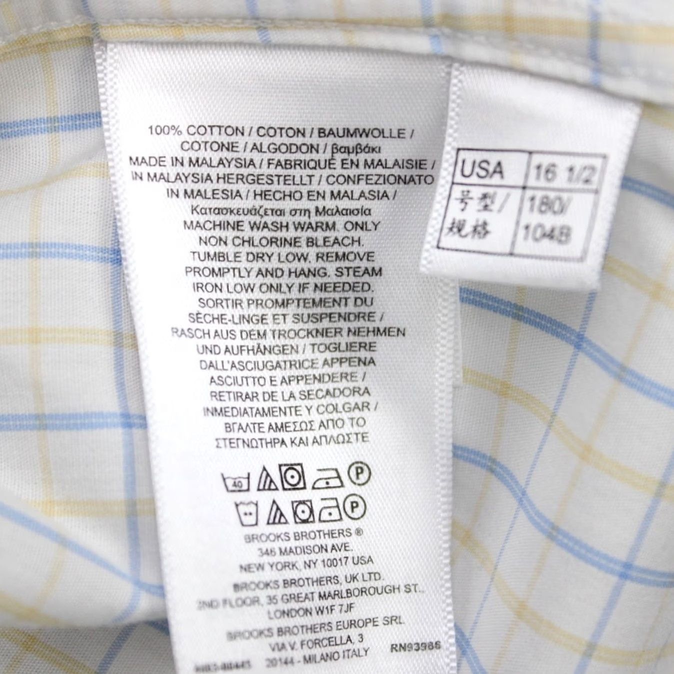 Brooks Brothers Brooks Brothers Shirt Mens 16 1/2 34/35 Yellow/Blue Regent Non-Iron Cotton L/S Striped Dress Shirt Mens Size US XL / EU 56 / 4 - 7 Thumbnail