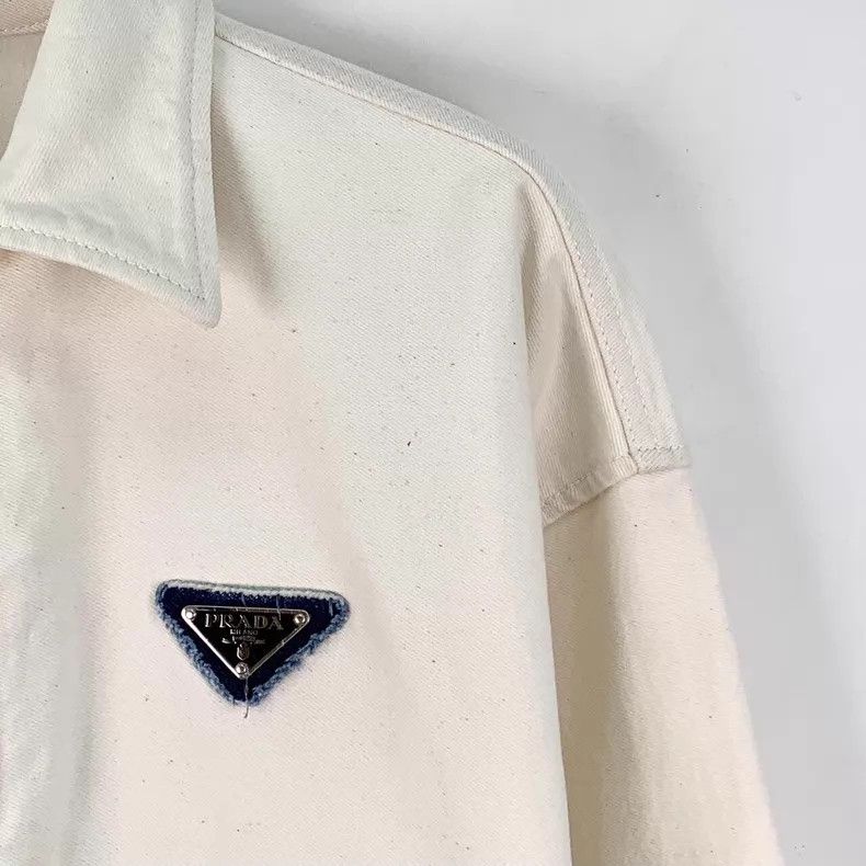 Prada Prada White triangle cotton tassel lapel zipper long-sleev Size XS / US 0-2 / IT 36-38 - 3 Thumbnail