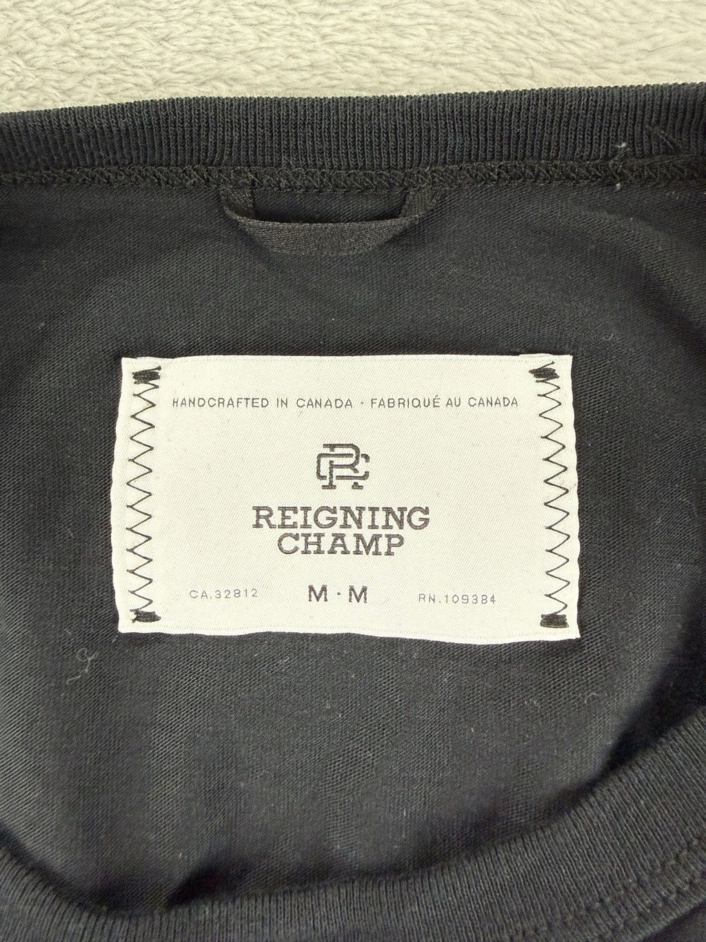 Reigning Champ Reigning Champ Men's Size Medium 100% Pima Cotton Black Size US M / EU 48-50 / 2 - 2 Thumbnail