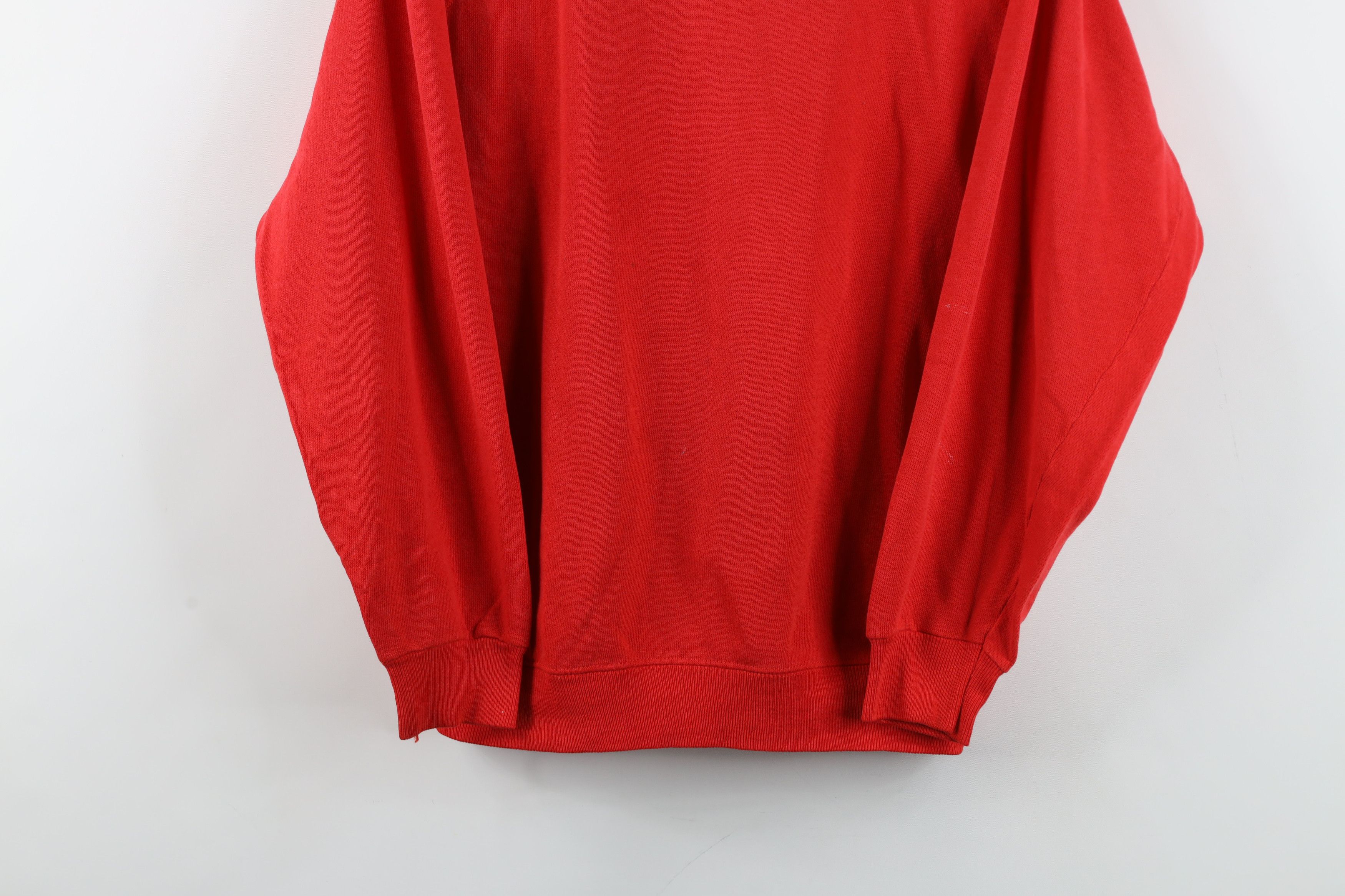 Hanes Vintage 80s Hanes Faded Blank Crewneck Sweatshirt Red USA Size L / US 10 / IT 46 - 3 Thumbnail