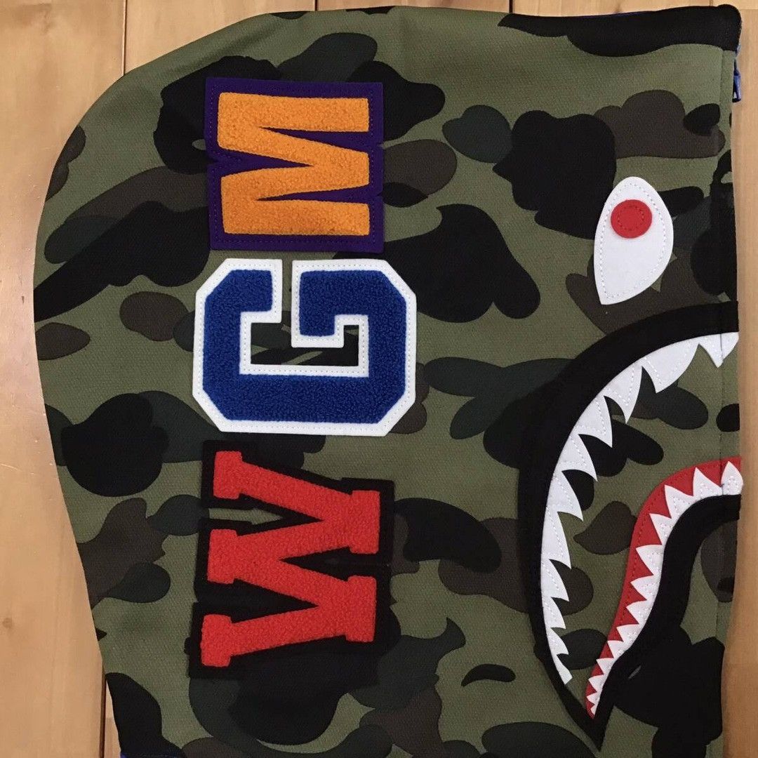 Bape BAPE camo Jersey Shark full zip Hoodie a bathing ape Size US XL / EU 56 / 4 - 4 Thumbnail