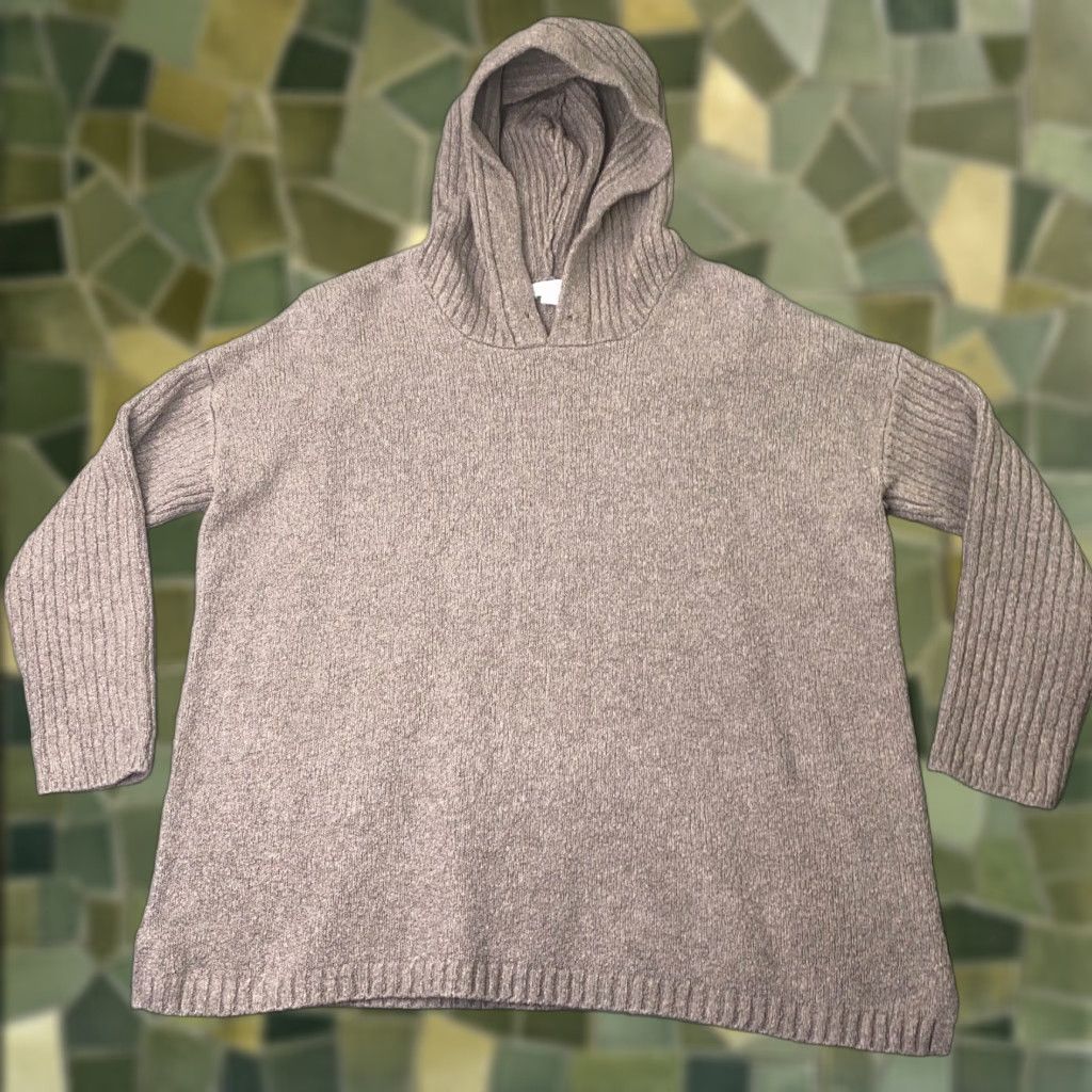 Vintage VINTAGE Pure Jill Womens Hoodie Small Petite Brown Pullover Hoodie PS Petite Brown Pullover Womens, Brown, Long Sleeve, Knit Hoodie, 90s/2000s Theme Size S / US 4 / IT 40 - 1 Thumbnail
