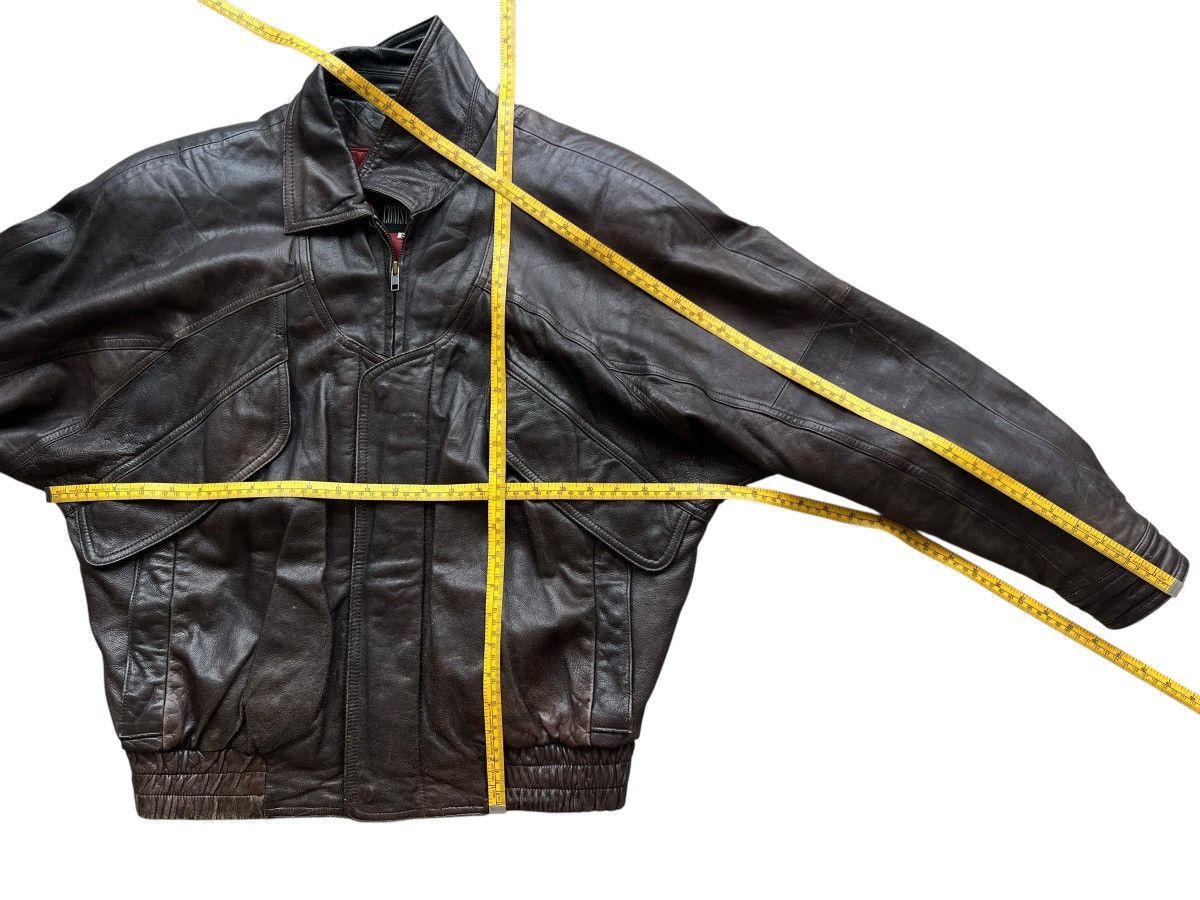 Vintage Vintage 90s Robert Dark Brown Bomber Leather Jacket Size US L / EU 52-54 / 3 - 12 Thumbnail