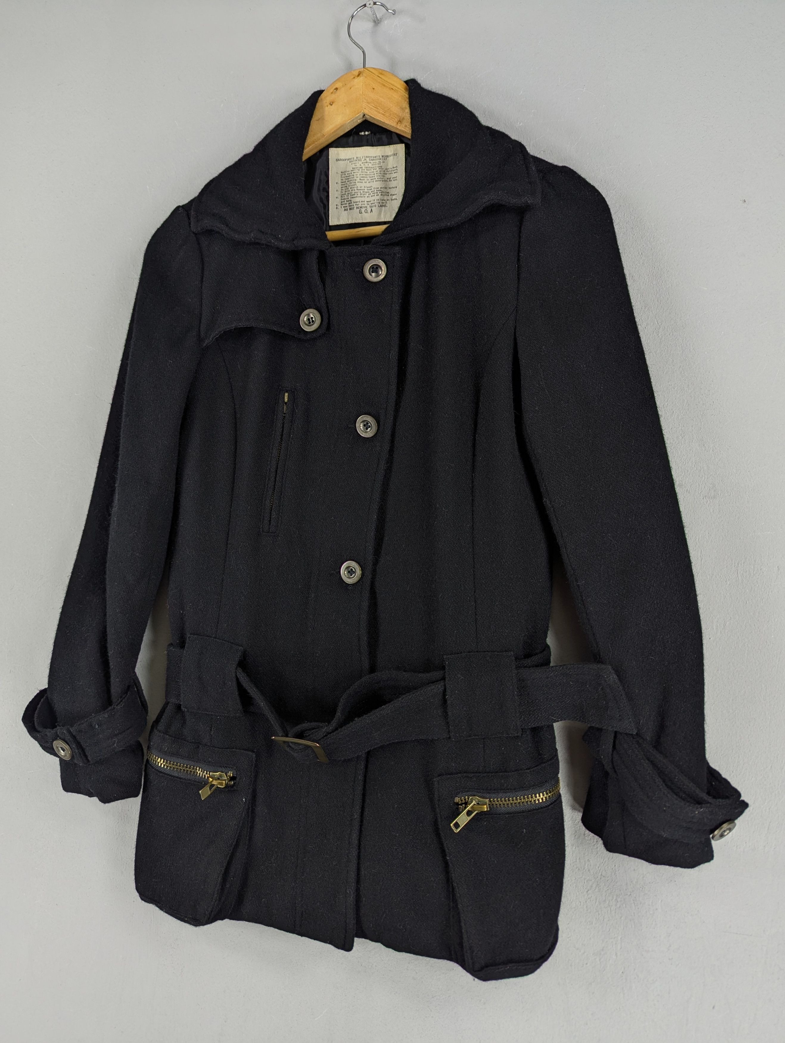 GOA G.O.A Military Style Wool Coat Jacket With Belted Size S / US 4 / IT 40 - 2 Thumbnail