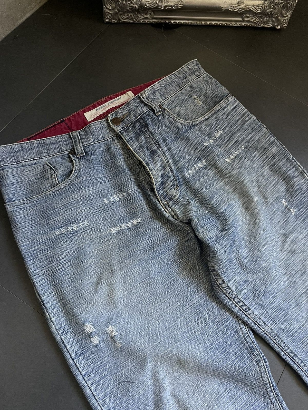 20471120 × Hysteric Glamour × Japanese Brand Rare Archive Flared Baggy Distressed Denim Cyber Skate Faded Size US 34 / EU 50 - 4 Thumbnail