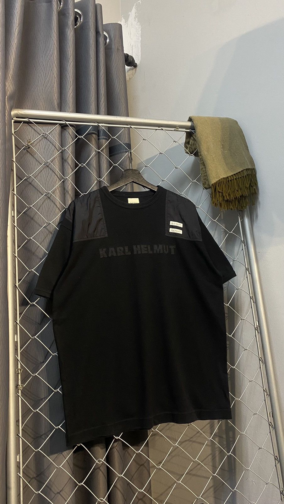 Helmut Lang × Japanese Brand × Karl Helmut SUPER BLACK VINTAGE KARL HELMUT TSHIRT EMBROIDERY LARGE Size US L / EU 52-54 / 3 - 1 Thumbnail