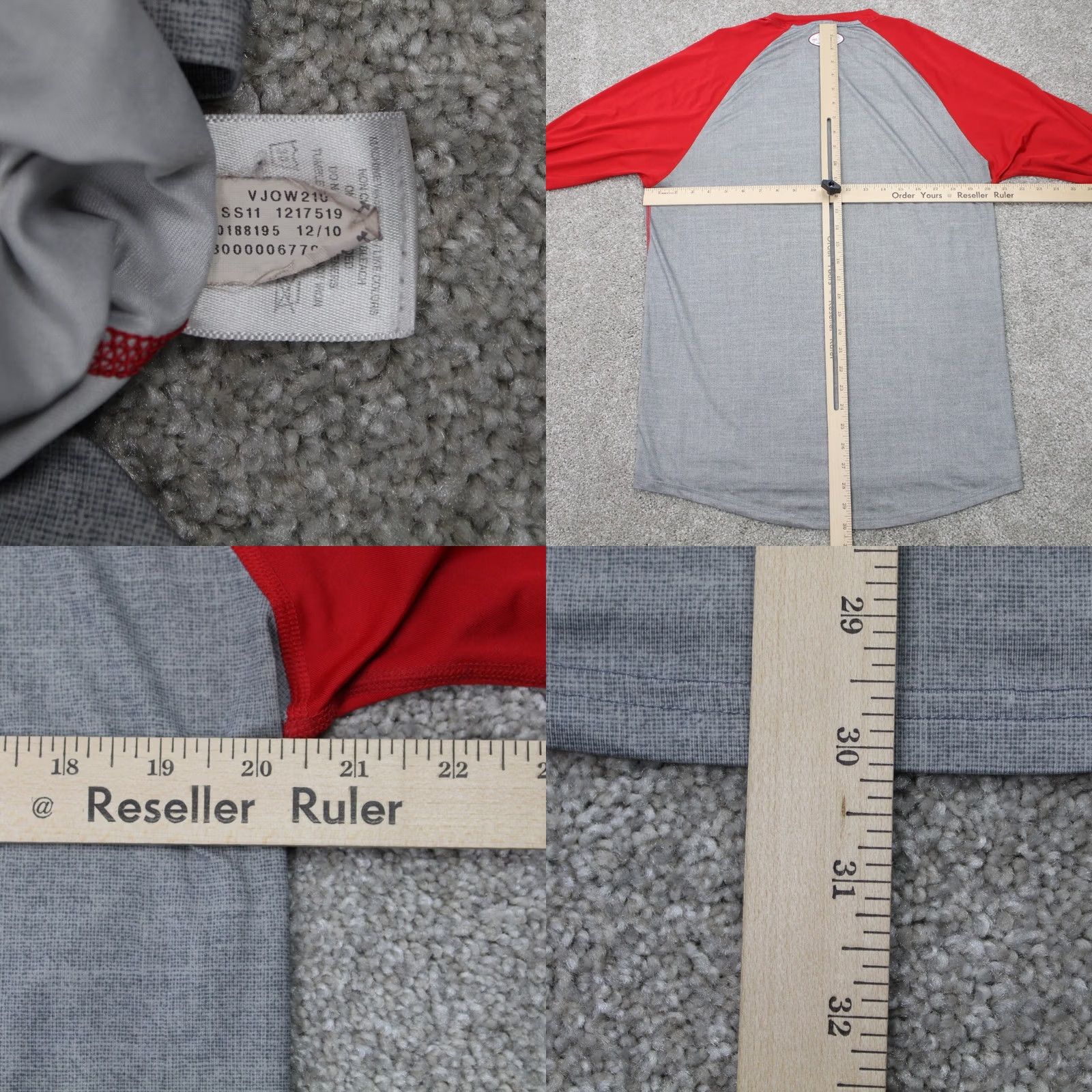 Under Armour Under Armour Baseball Shirt Mens Medium Gray/Red Raglan Fitted Heatgear Athletic Size US M / EU 48-50 / 2 - 8 Thumbnail