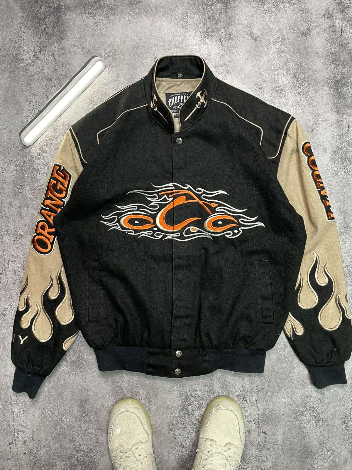 Harley Davidson Vtg 90s OCC Big Logo Racing Bomber Jacket Y2K Biker L Size US M / EU 48-50 / 2 - 3 Thumbnail