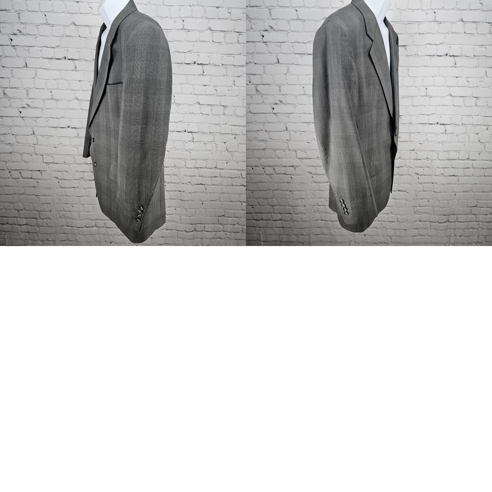 Hart Schaffner Marx VINTAGE Hart Schaffner Marx Grey Wool Blend Viracle Notch Blazer Sport Coat USA 42R Size 42R - 10 Thumbnail