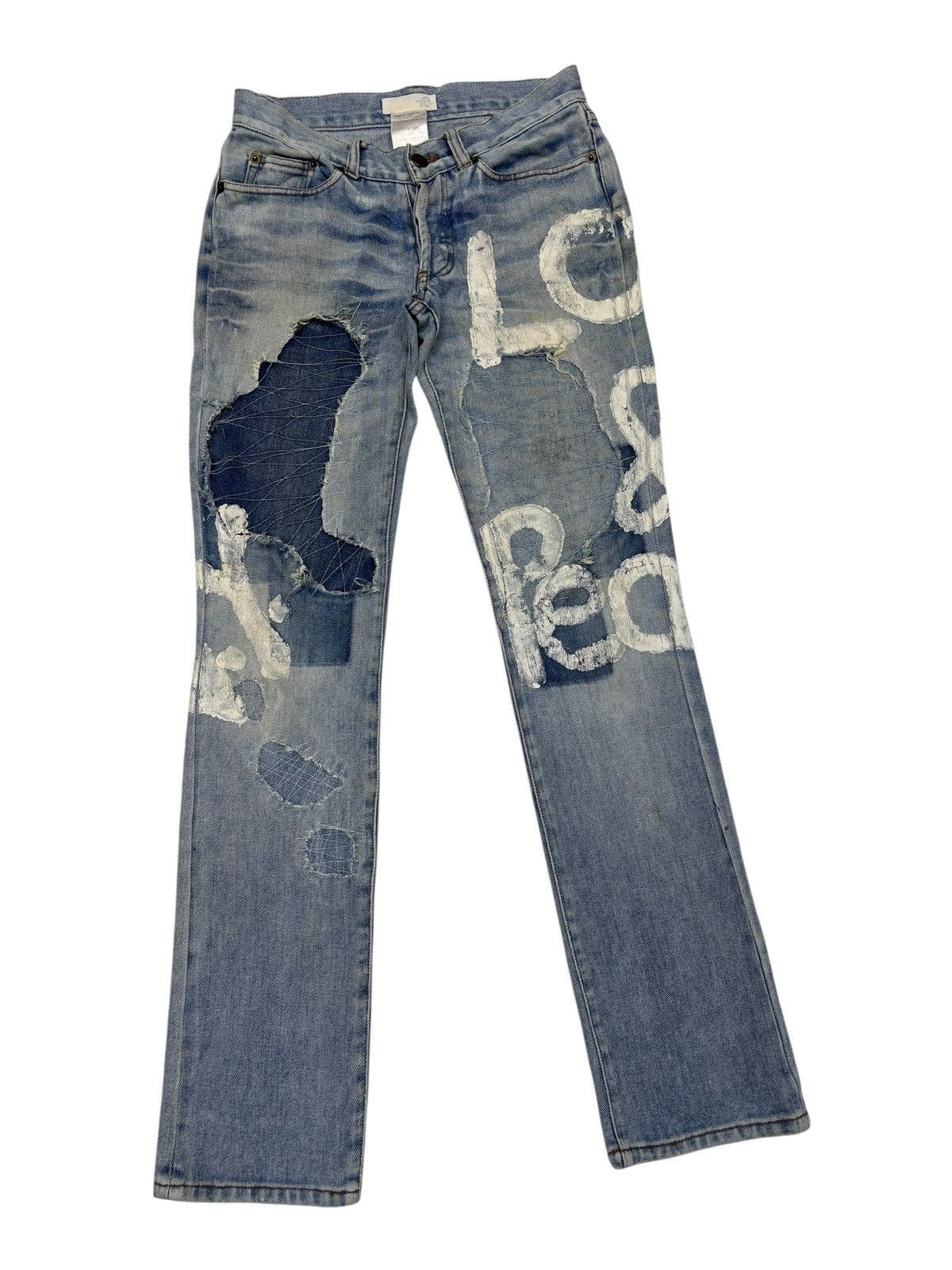 Kapital Love Peace Sashiko Boro Distressed Jeans Size 27" / US 4 / IT 40 - 3 Thumbnail