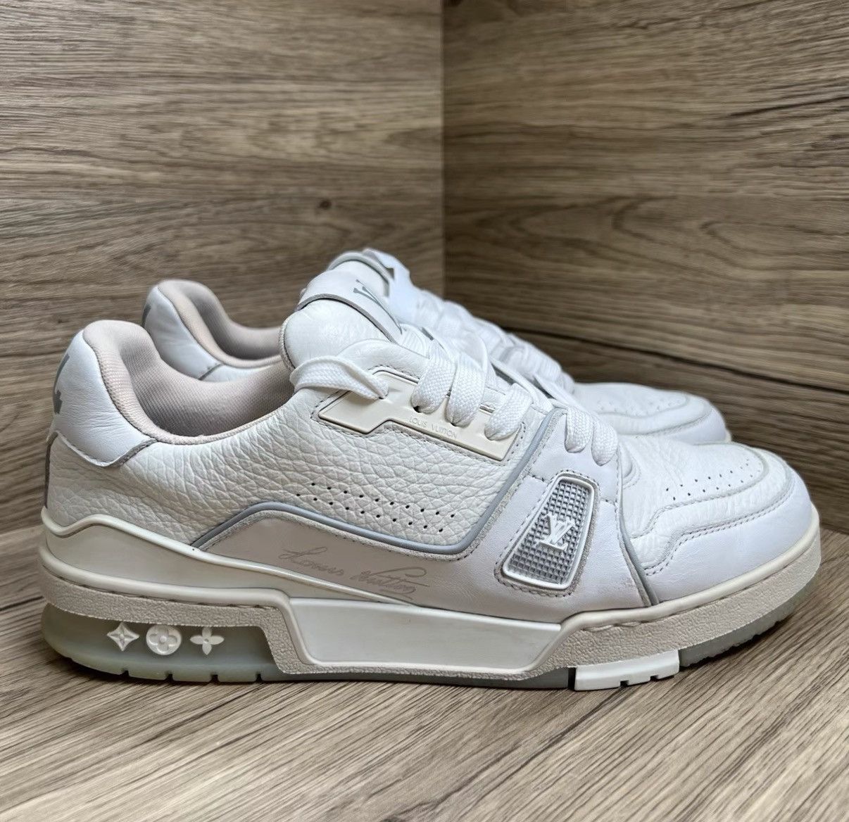 Louis Vuitton LV Louis Vuitton Trainer White Cement Sneakers J41 Size US 7.5 / EU 40-41 - 3 Thumbnail