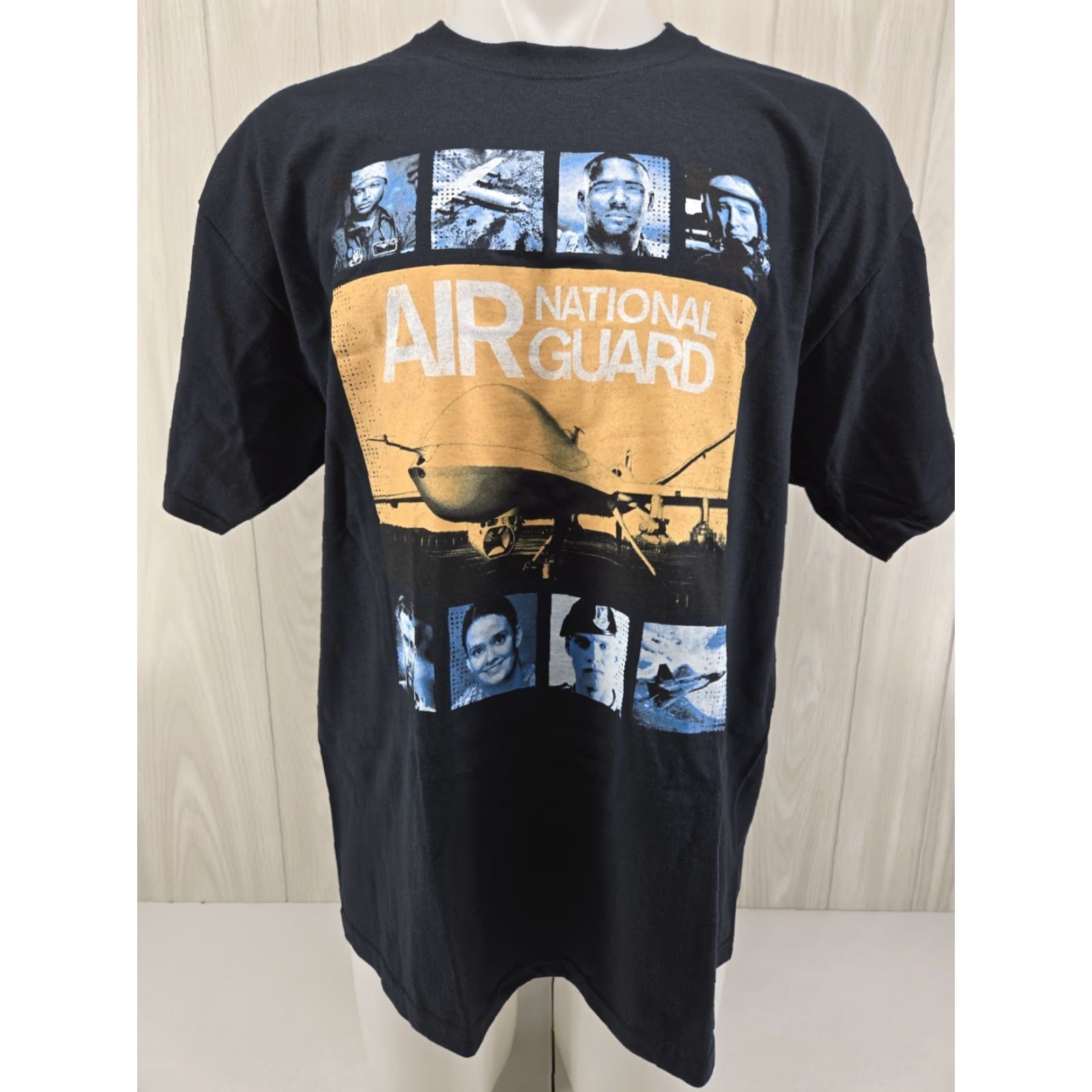 Gildan Air National Guard Gildan Heavy Cotton T Shirt Black XL Men Short Sleeve Crew Neck Size US XL / EU 56 / 4 - 2 Thumbnail