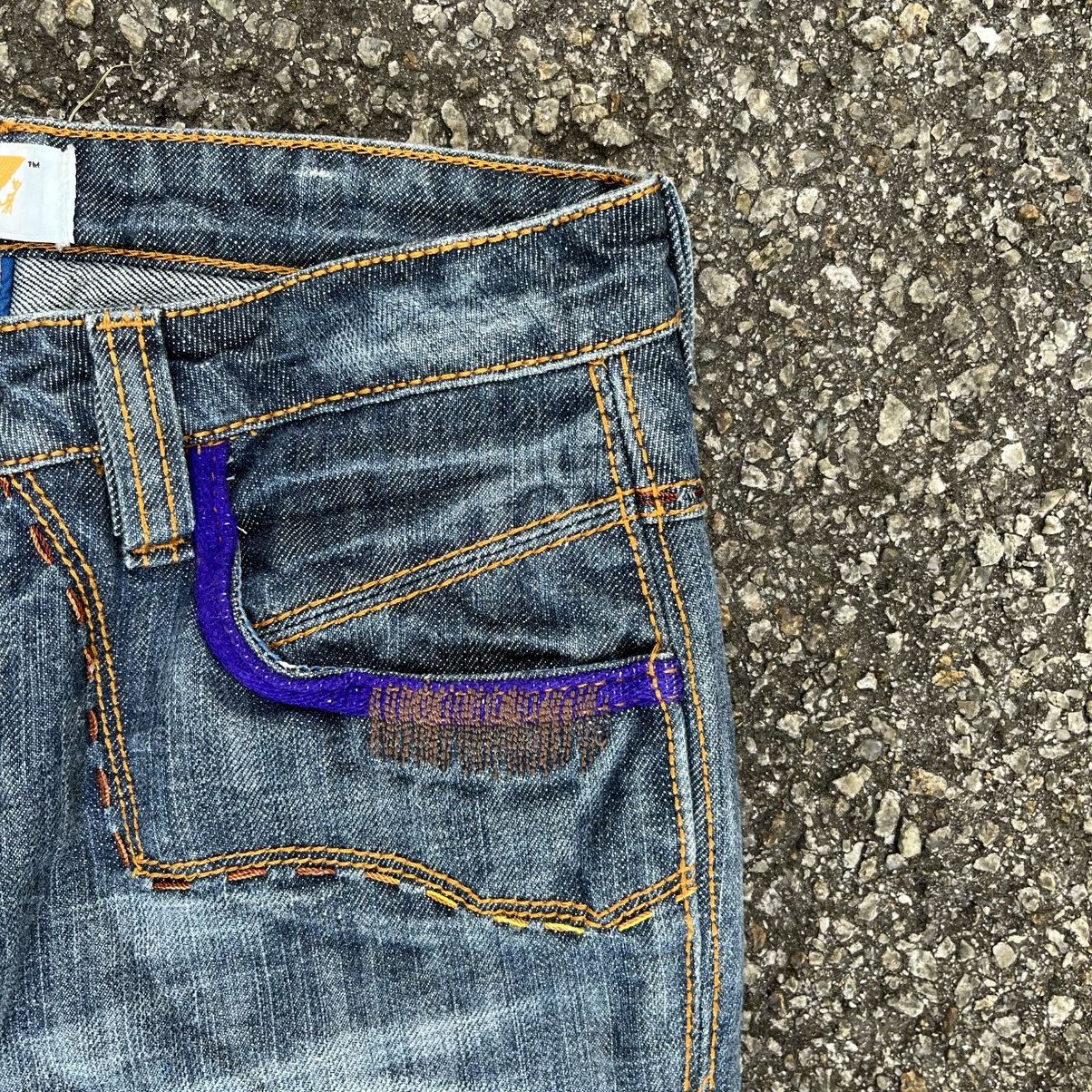 Japanese Brand Flared Antik Denim Embroidery Bootcut Pants Size 25" / US 0 / IT 36 - 7 Thumbnail
