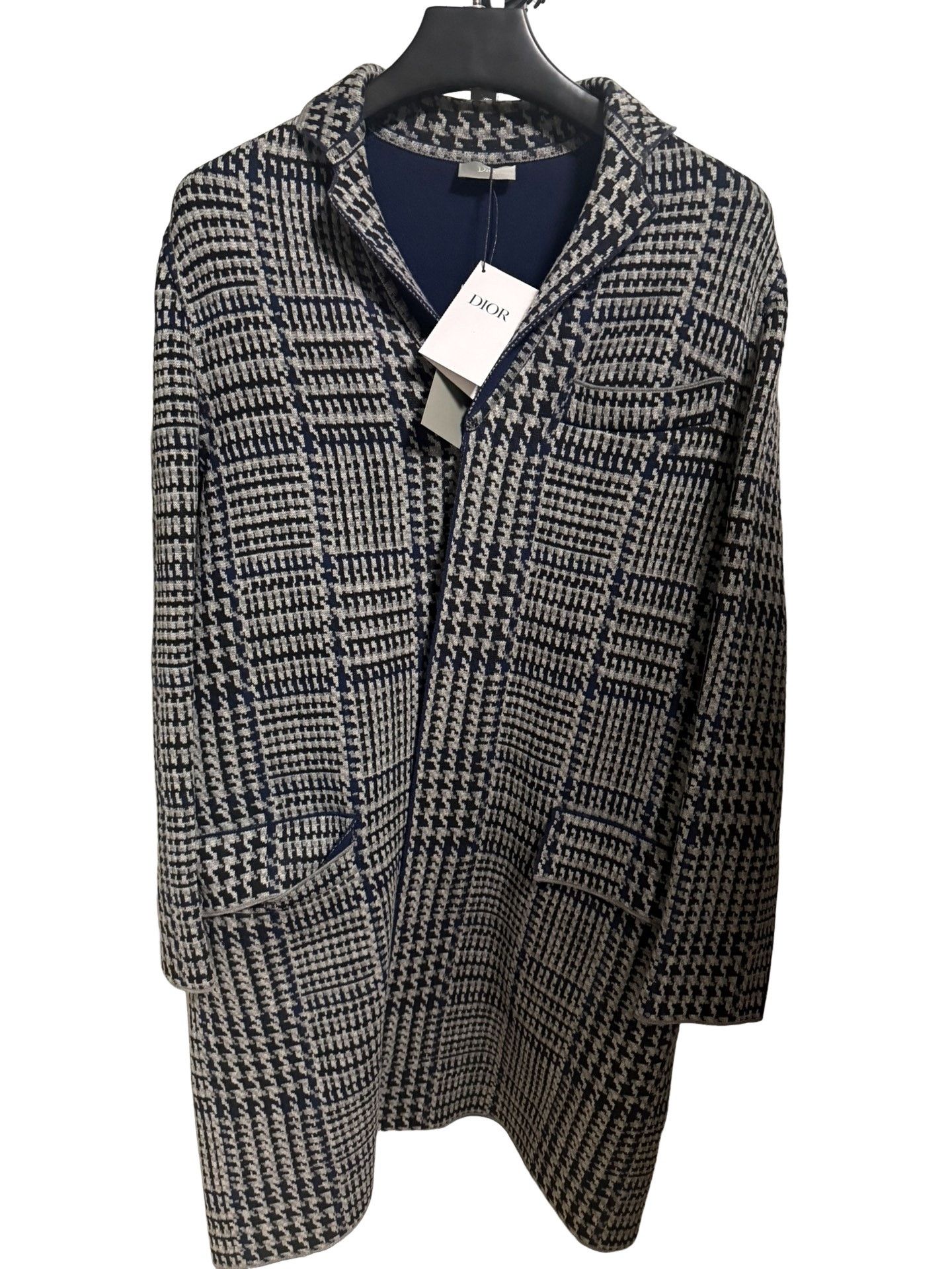 Dior Dior 15FW Houndstooth Virgin Wool Blend Coat S Size US S / EU 44-46 / 1 - 1 Thumbnail