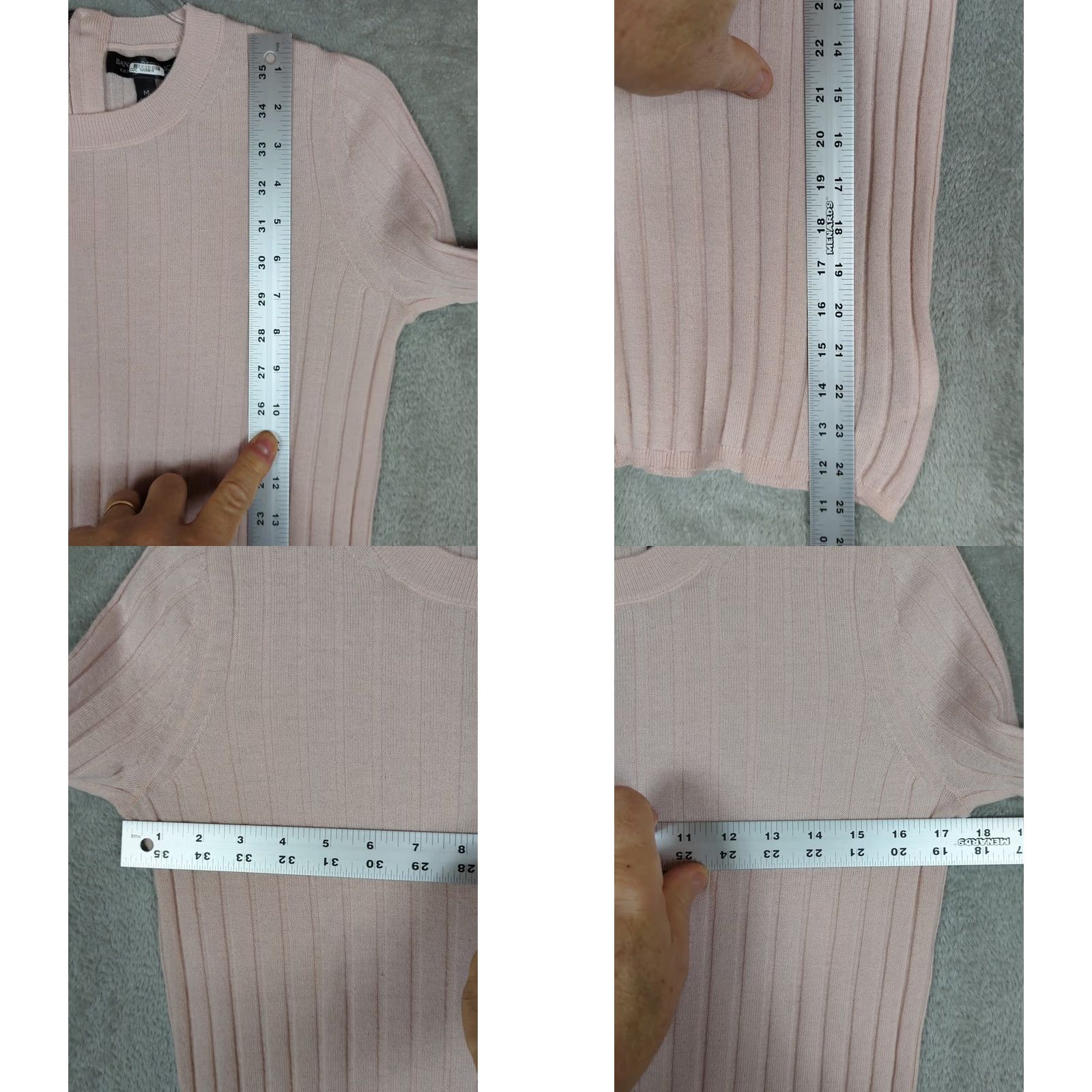 Banana Republic Banana Republic Sweater Pink M Regular Crew Neck Long Sleeve 1/2 Zip Back Zipper Merino Wool Women Pullover Classic Cap Size M / US 6-8 / IT 42-44 - 8 Thumbnail