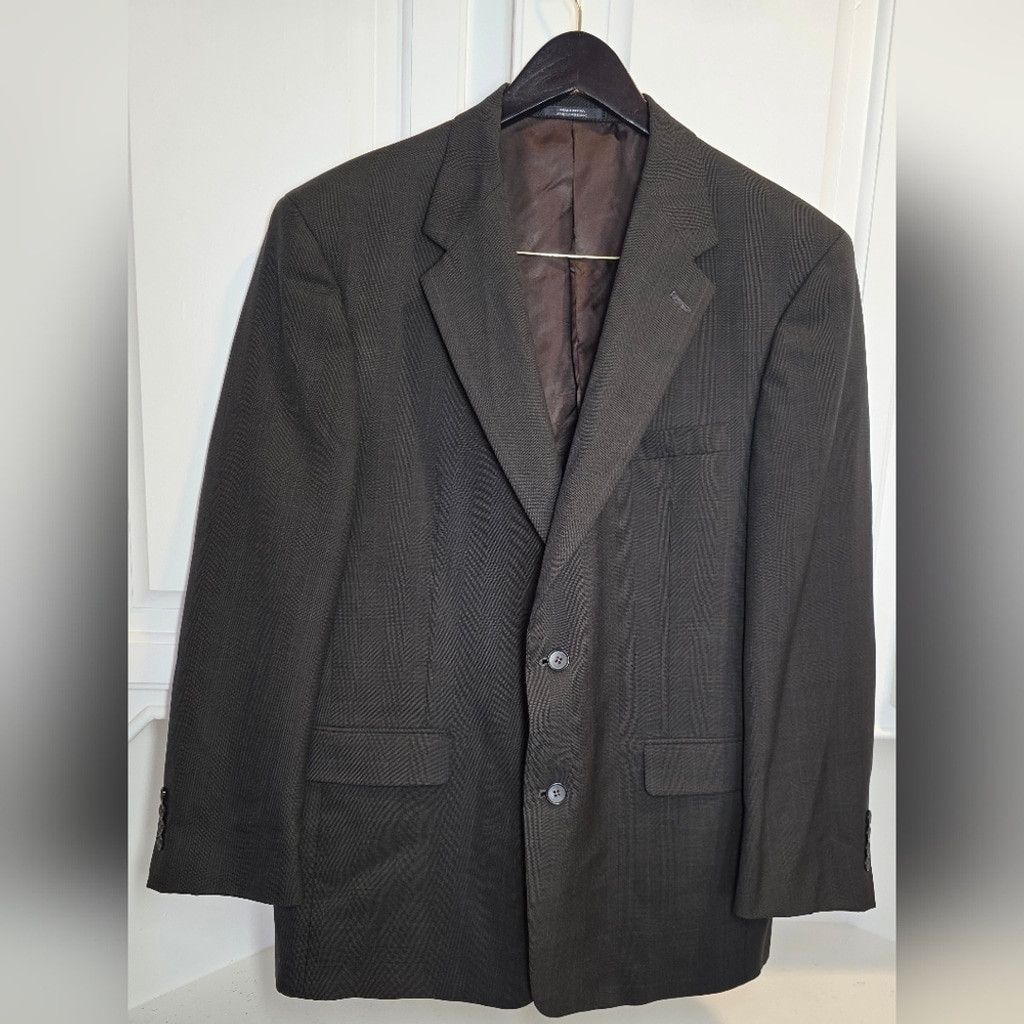 Austin Reed Vintage Austin Reed London Men’s Prom Brown Windowpane 2 Pie Size 44R - 2 Thumbnail