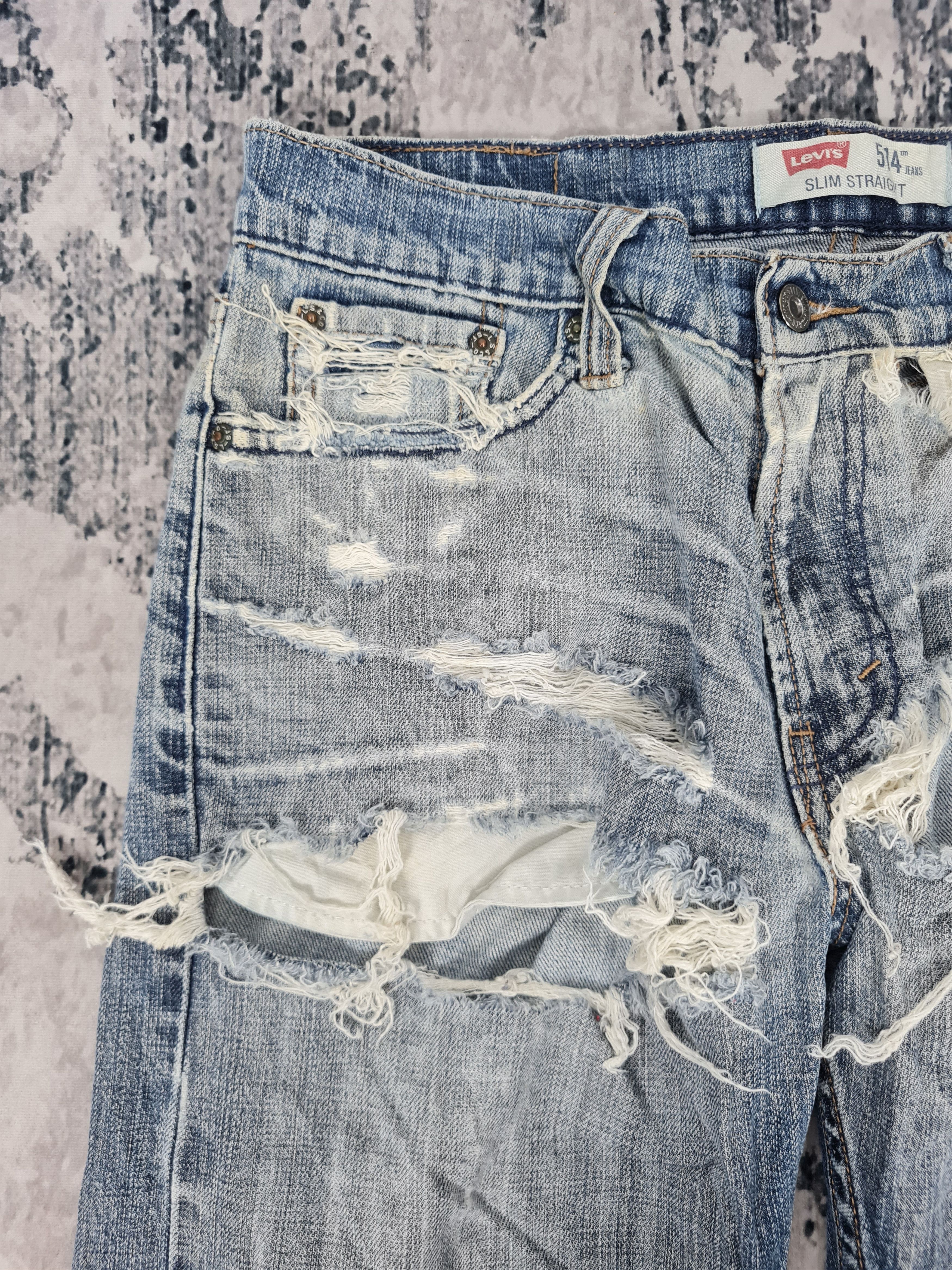 Levi's Vtg LEVIS 514 Distressed Ripped Slim Jeans L0365 Size 33X34 Size US 33 - 6 Thumbnail