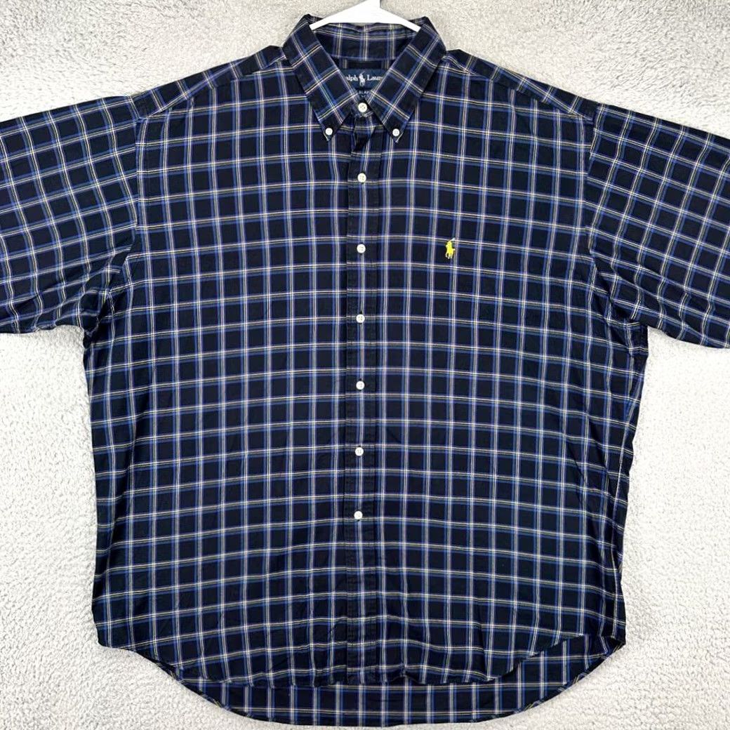 Ralph Lauren Ralph Lauren Blake Button-Down Shirt Mens XL Black Blue Plaid Oversized Baggy Size US XL / EU 56 / 4 - 2 Thumbnail