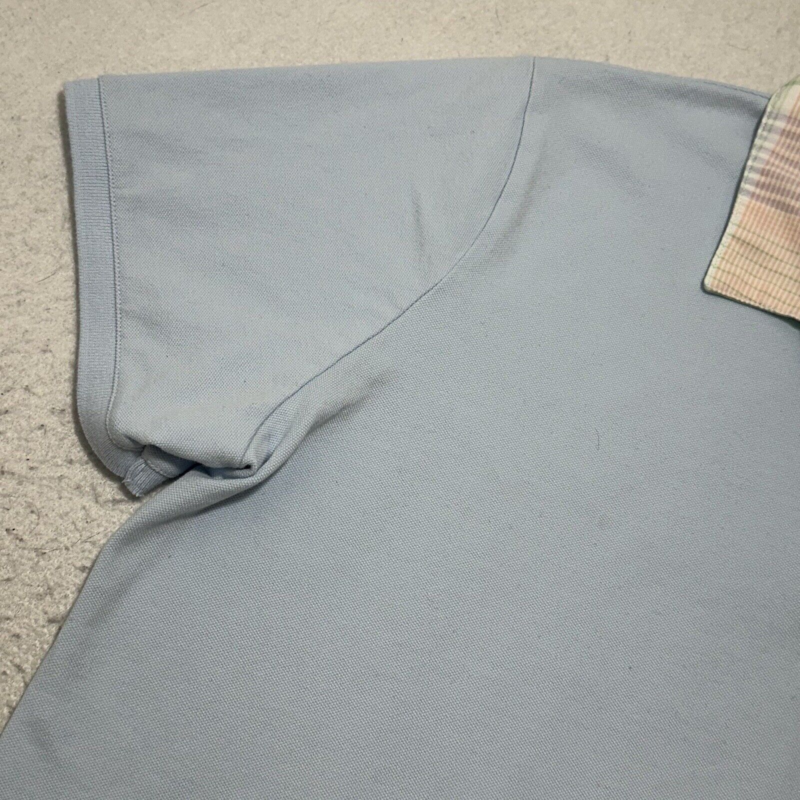 Lands' End Lands' End XL Light Blue Plaid Collared Polo Shirt Dress Size XL / US 12-14 / IT 48-50 - 5 Thumbnail