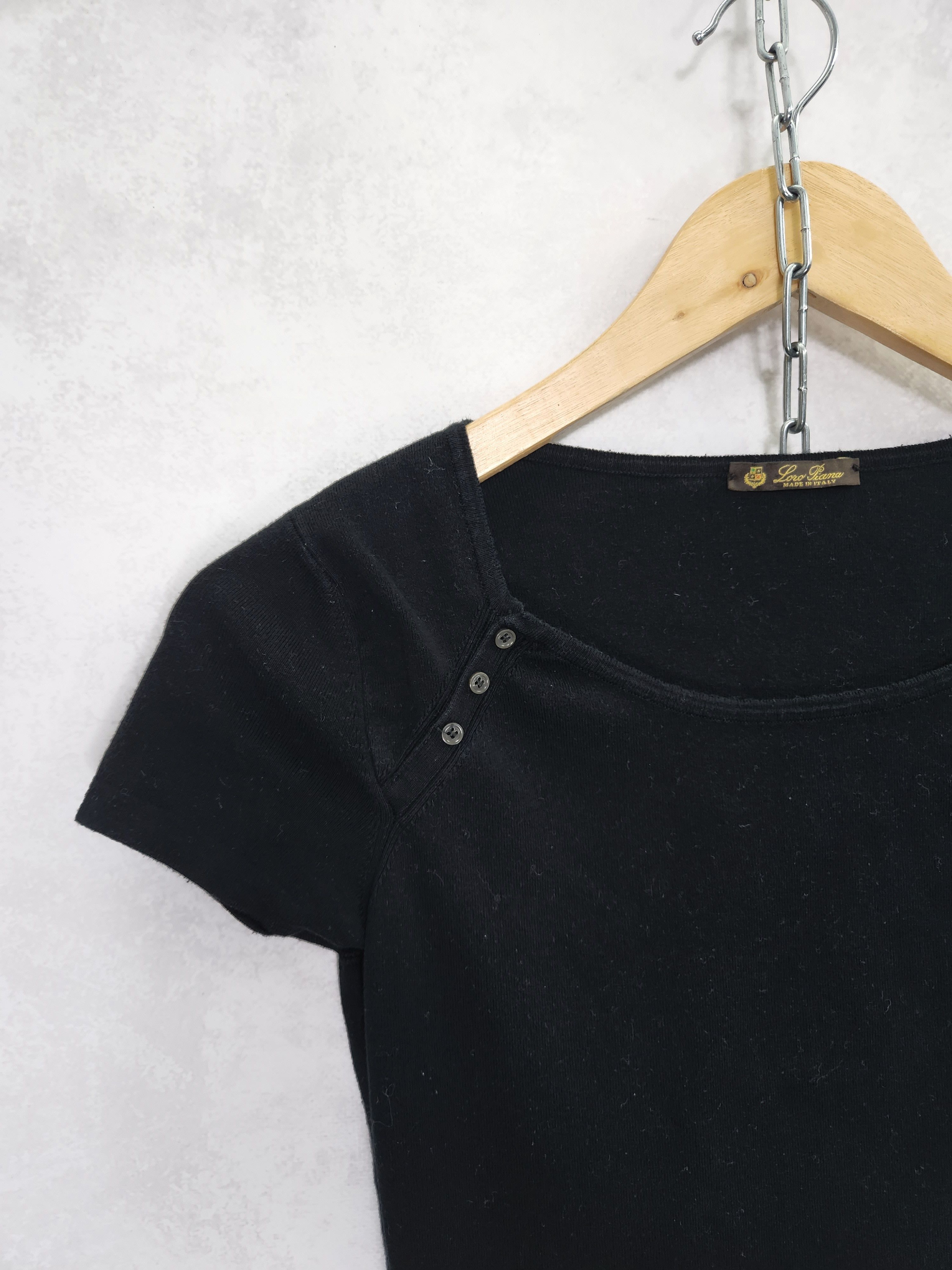 Loro Piana Loro Piana black cotton t shirt button ups Size S / US 4 / IT 40 - 3 Thumbnail