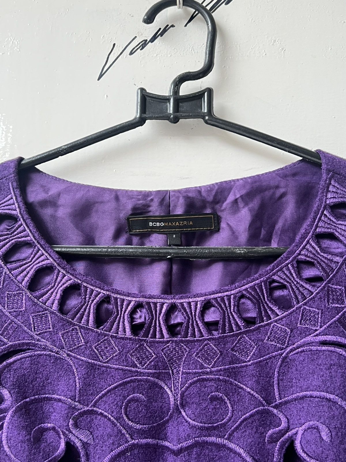Bcbgmaxazria BCBG MAX AZRIA Purple Mini Dress Size XS / US 0-2 / IT 36-38 - 10 Thumbnail