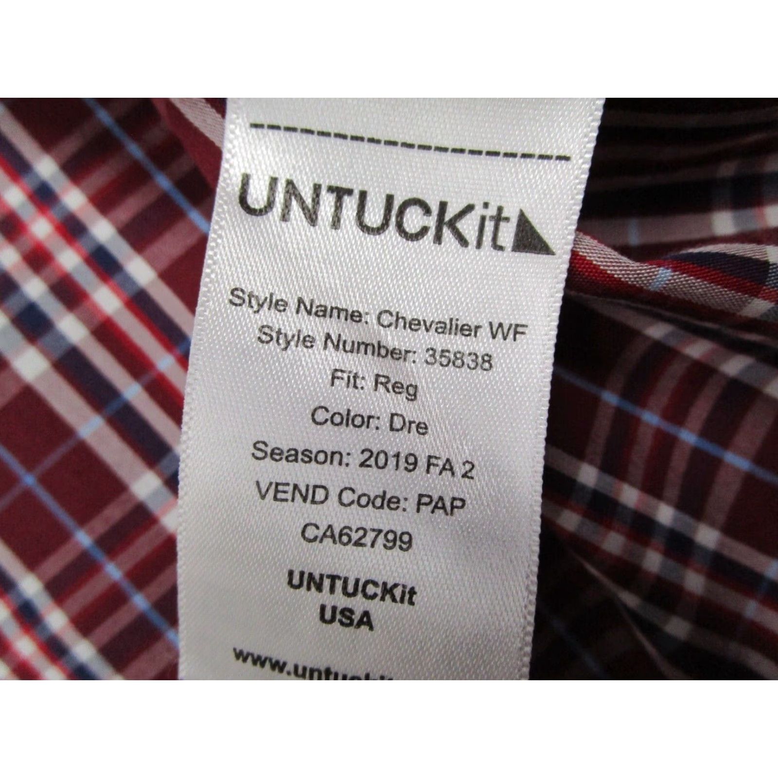 UNTUCKit UNTUCKit Mens Extra Large Red Chevalier Twill Button Up Long Sleeve Shirt Wrinkle Free Size US XL / EU 56 / 4 - 4 Thumbnail