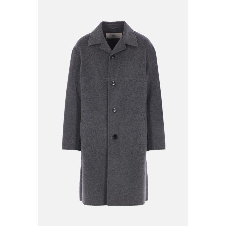 AMI AMI PARIS Wool Cashmere Gray Wool Single Breasted Coat New & Size US XL / EU 56 / 4 - 1 Thumbnail