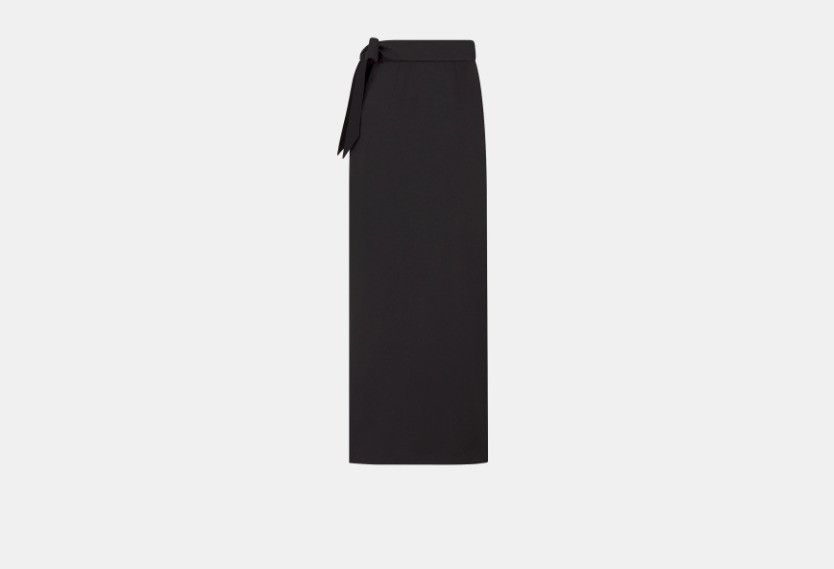 Dior o1w1db10824 Long Wrap Skirt in Black Size 28" / US 6 / IT 42 - 2 Thumbnail