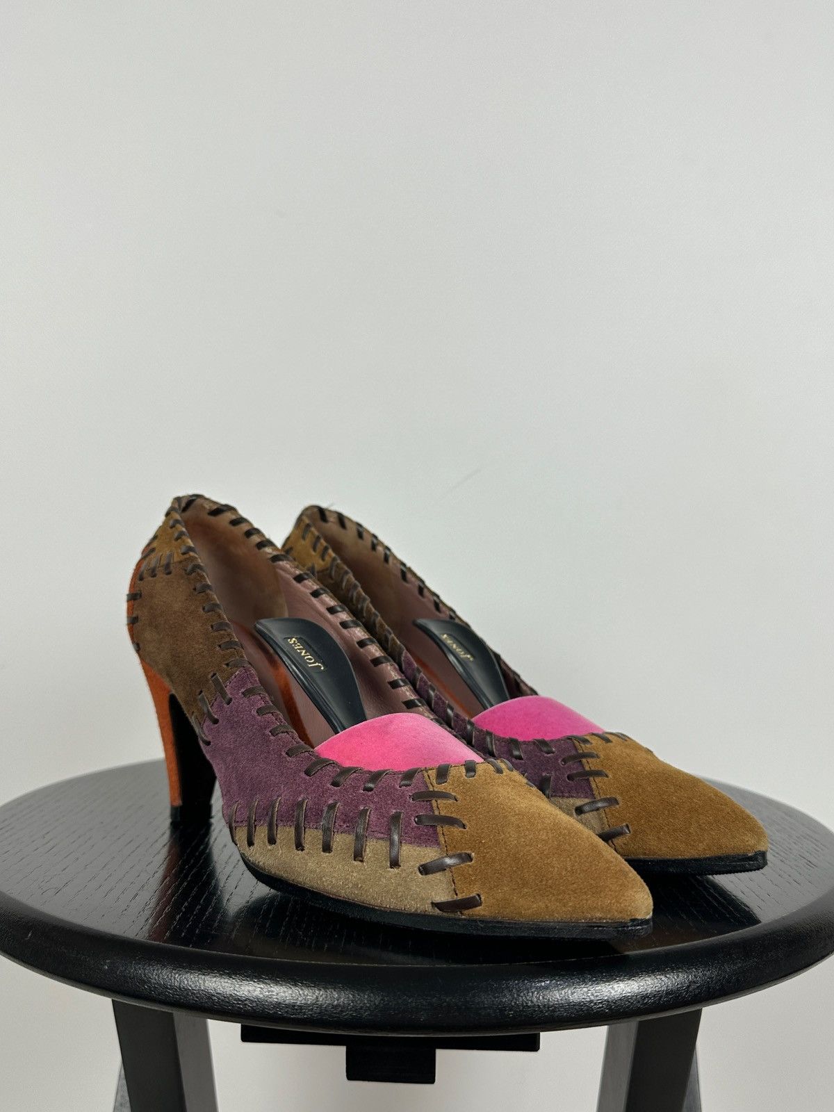 Miu Miu × Prada Miu Miu Multicolor Suede Patchwork Heels Size US 6 / IT 36 - 10 Thumbnail