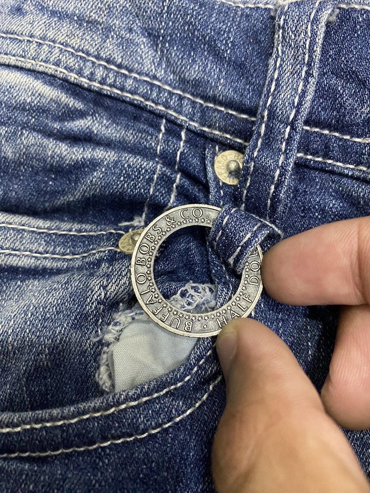 BUFFALO BOBS 🔥RARE🔥BUFFALO BOBS DISTRESSED RARE DENIM UNDERCOVER DESIGN Size US 30 / EU 46 - 7 Thumbnail