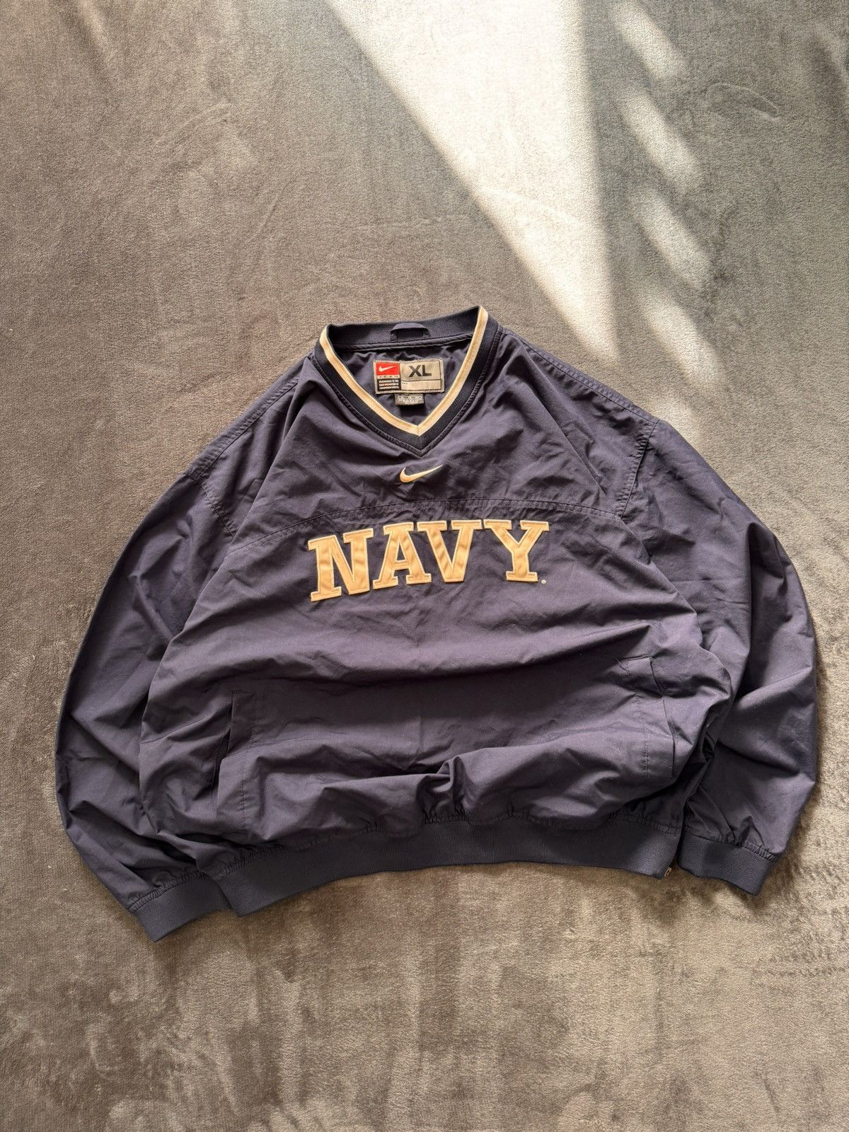 Pre-owned Nike X Vintage Nike Vintage Center Logo Oversize Boxy Sweatshirt In Navy