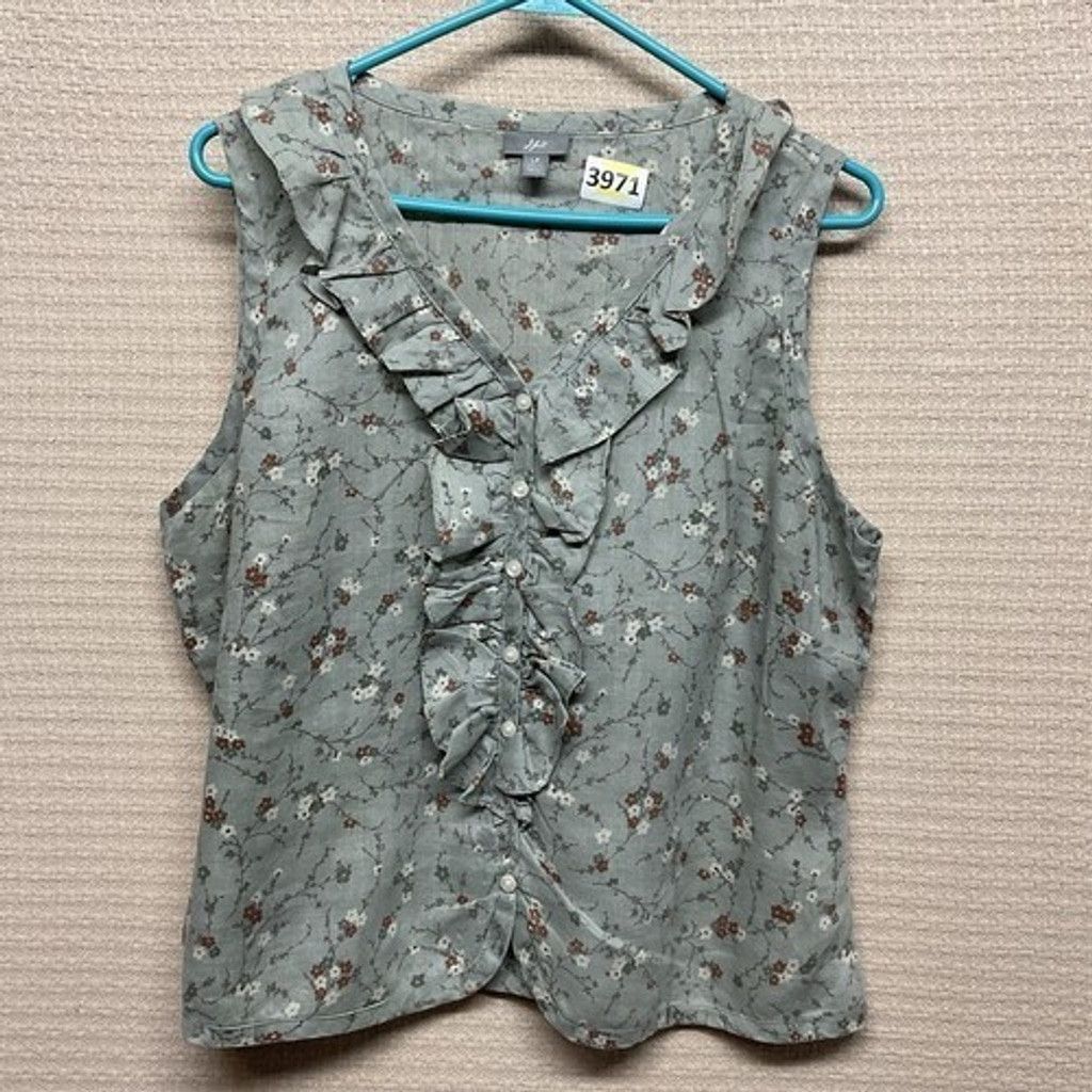 J. Jill J. Jill Ramie Floral Dainty Ruffle Blouse Women L Petite Size L / US 10 / IT 46 - 7 Thumbnail