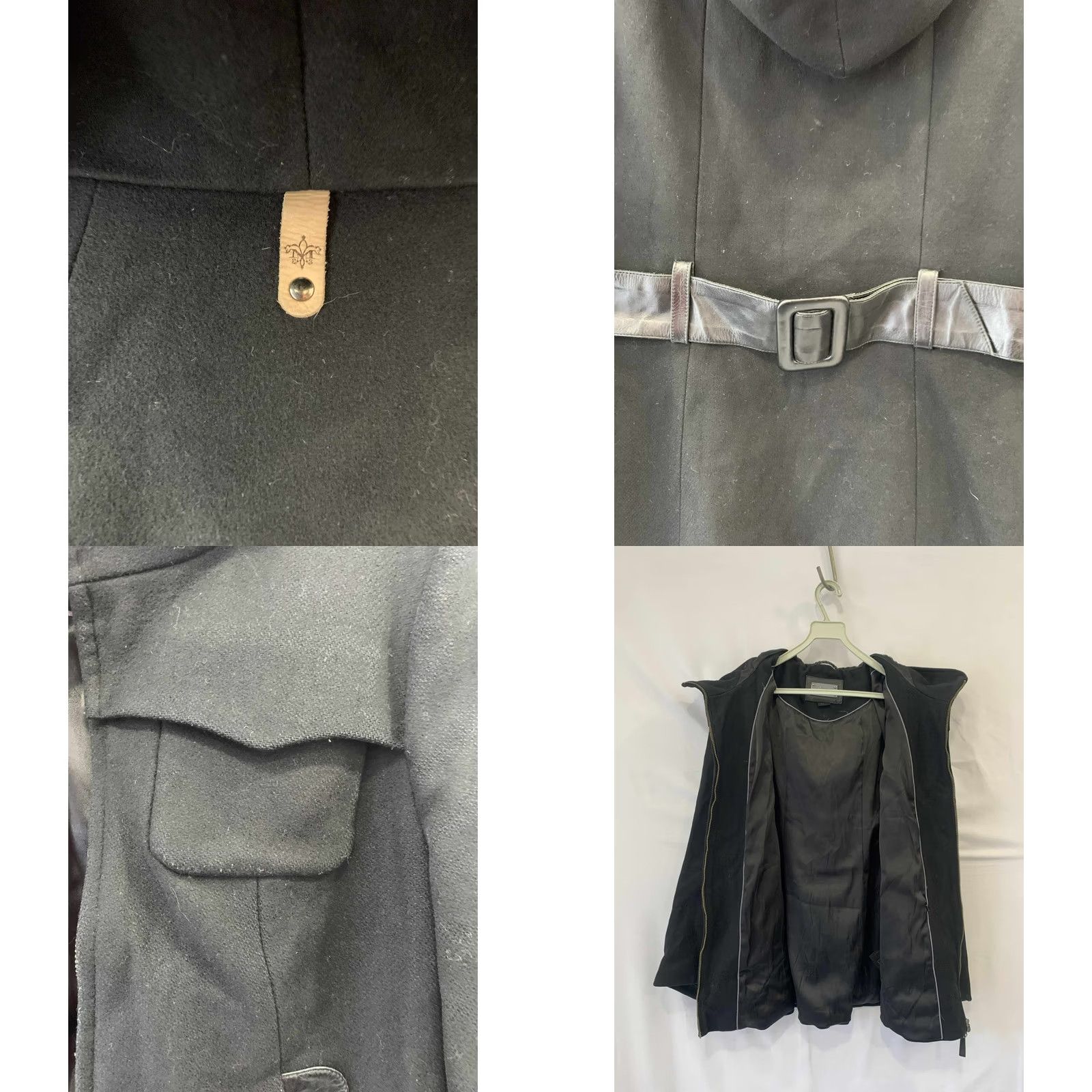 Mackage Mackage Women’s Black Wool Coat Jacket Hooded Leather Trim XS #Z7 Size XS / US 0-2 / IT 36-38 - 8 Thumbnail