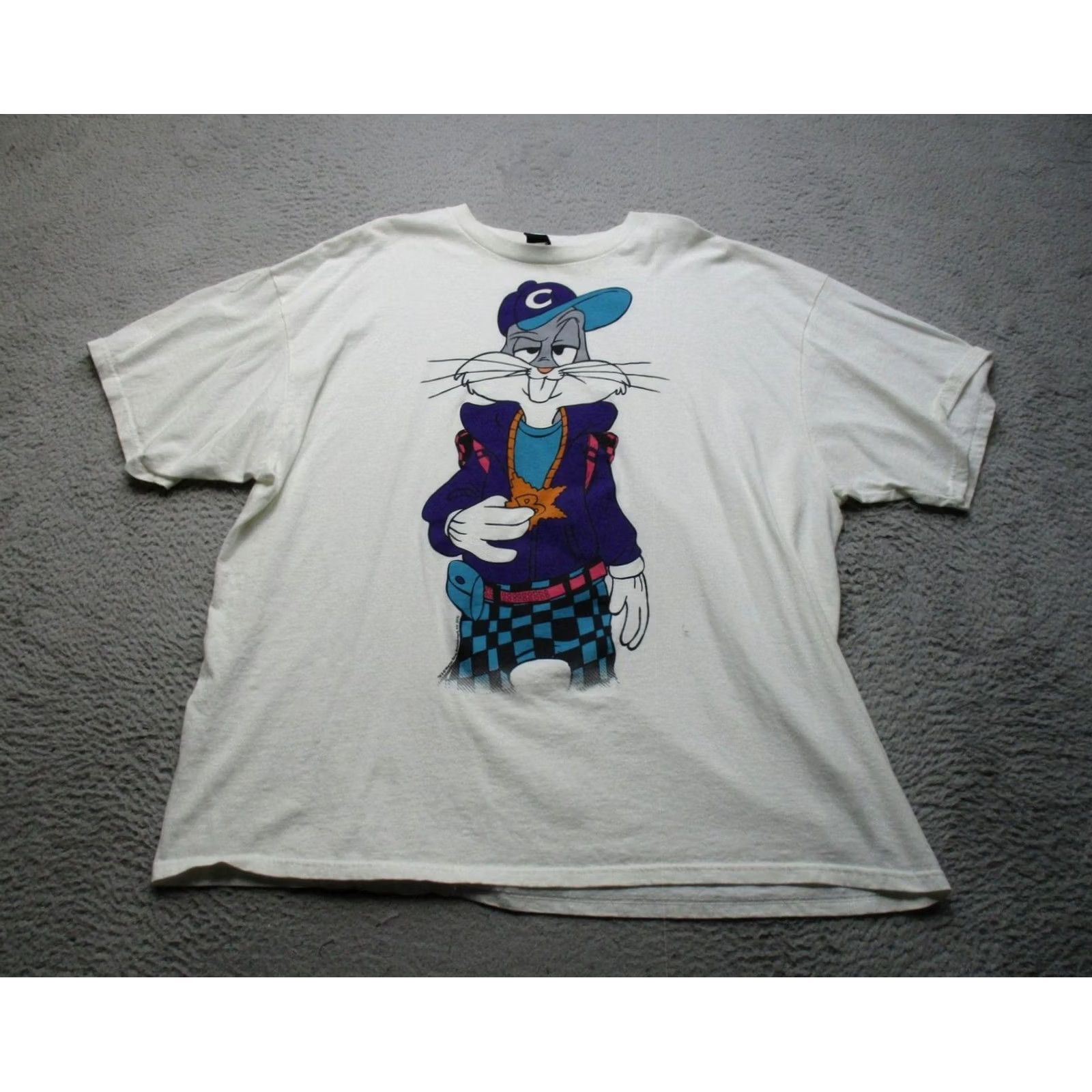 Vintage Looney Tunes Bugs Bunny Shirt Mens 3XL White Fifth Sun Graphic Tee Cartoon Size US XXL / EU 58 / 5 - 2 Thumbnail