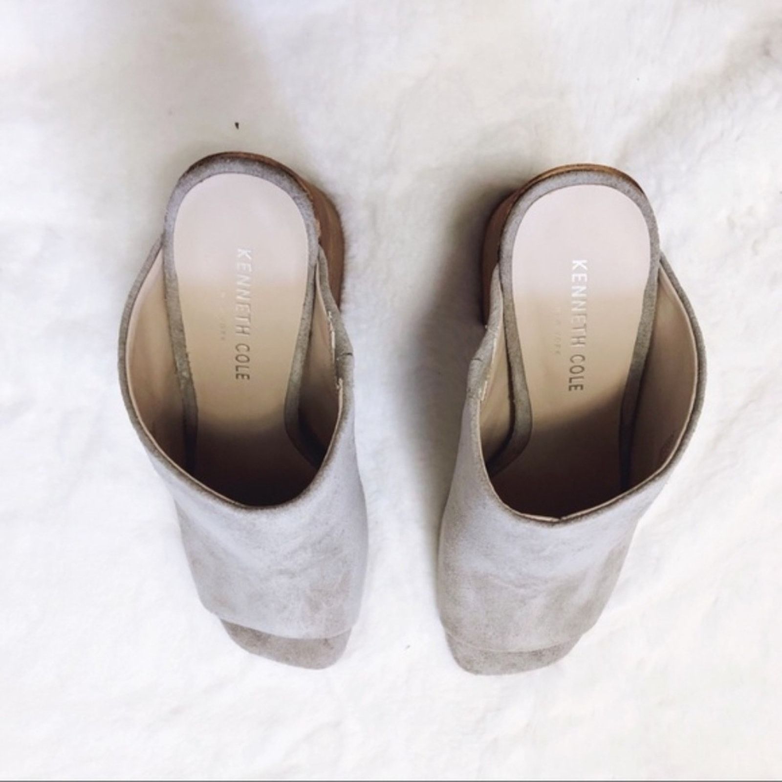 Kenneth Cole Kenneth Cole Karolina Light Gray Block Heel Mules Size US 7 / IT 37 - 4 Thumbnail