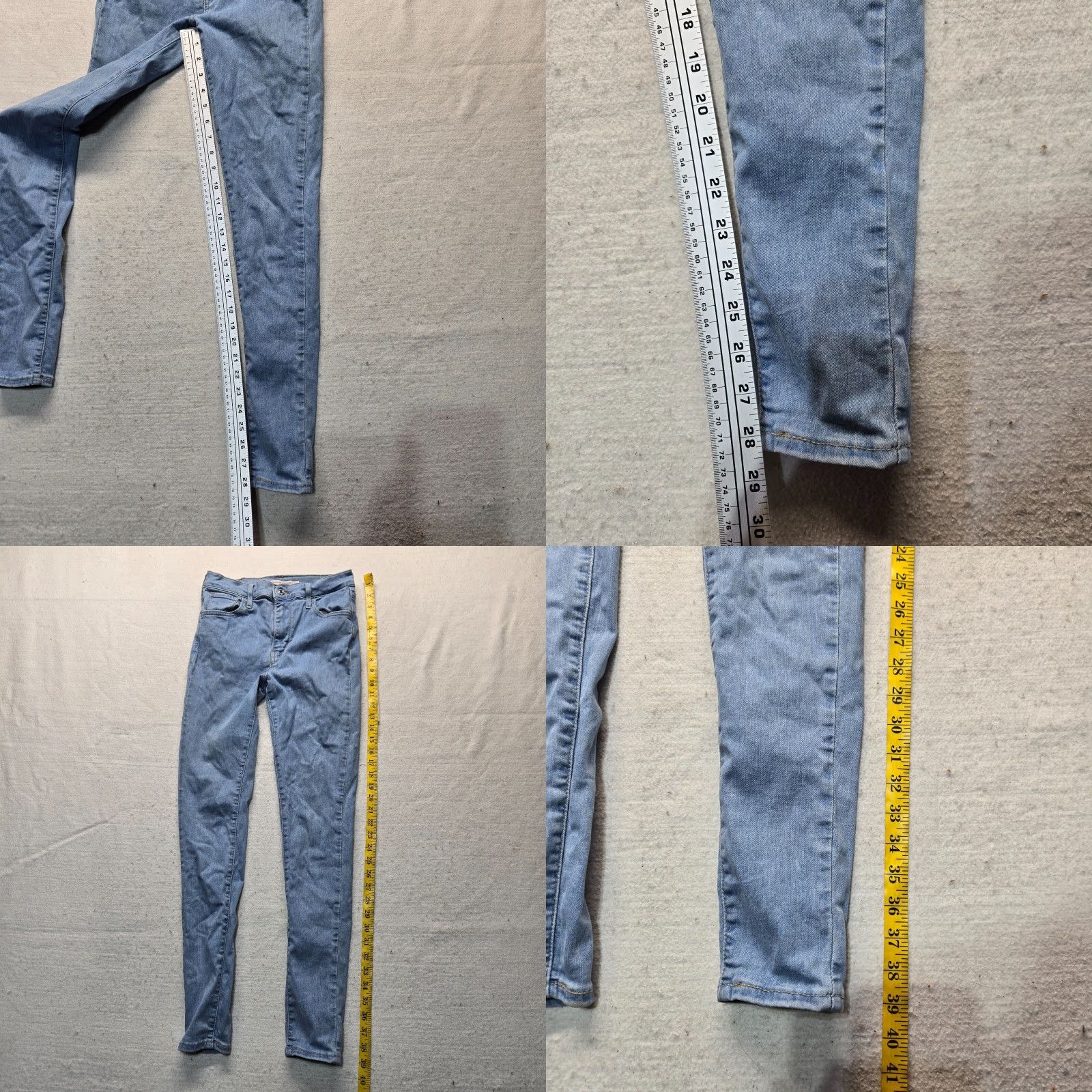 Levi's Levi's 720 Jeans Skinny Light Blue High Rise Adult Women's 26 Denim Stretch Casual Pants Size 26" / US 2 / IT 38 - 8 Thumbnail
