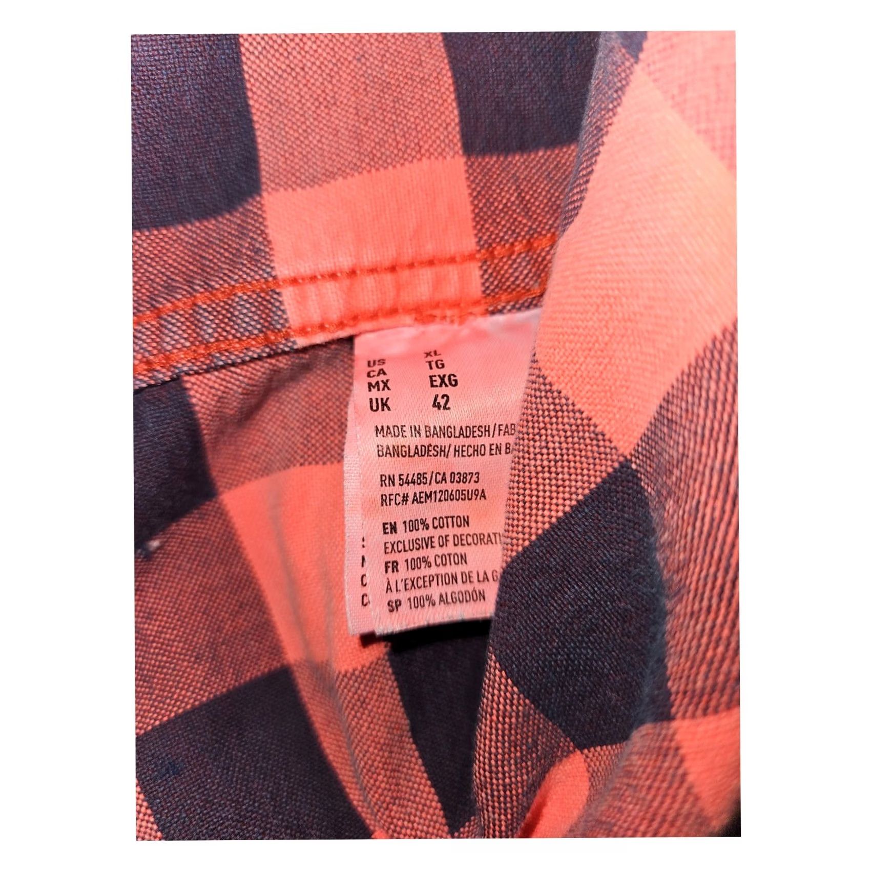 American Eagle Outfitters American Eagle Button-Down Long Sleeve Men's XL Orange Classic Fit Shirt Size US XL / EU 56 / 4 - 7 Thumbnail