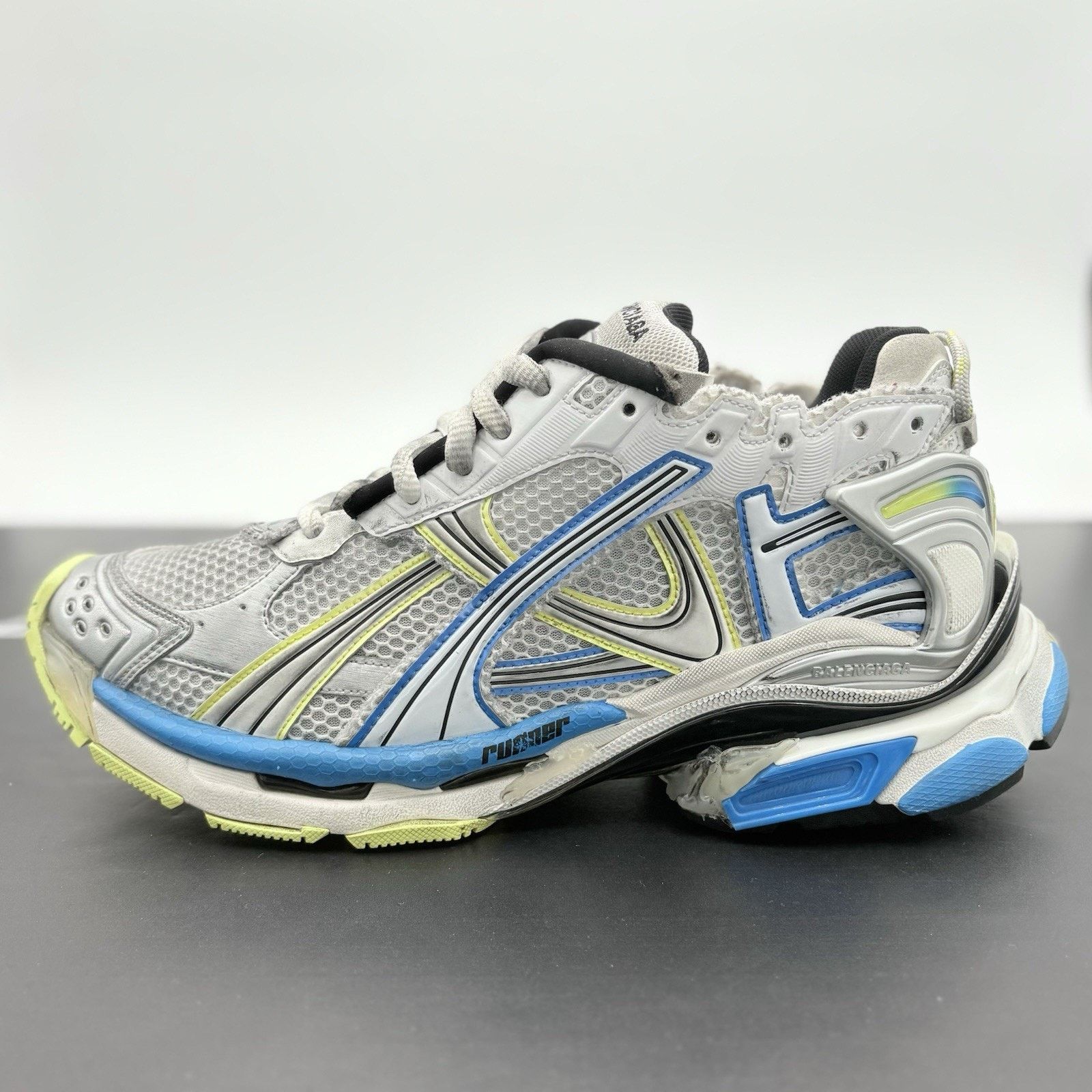 Balenciaga Balenciaga Runner ' White Yellow Blue ' EXCELLENT CONDITION! Size US 12 / EU 45 - 8 Thumbnail