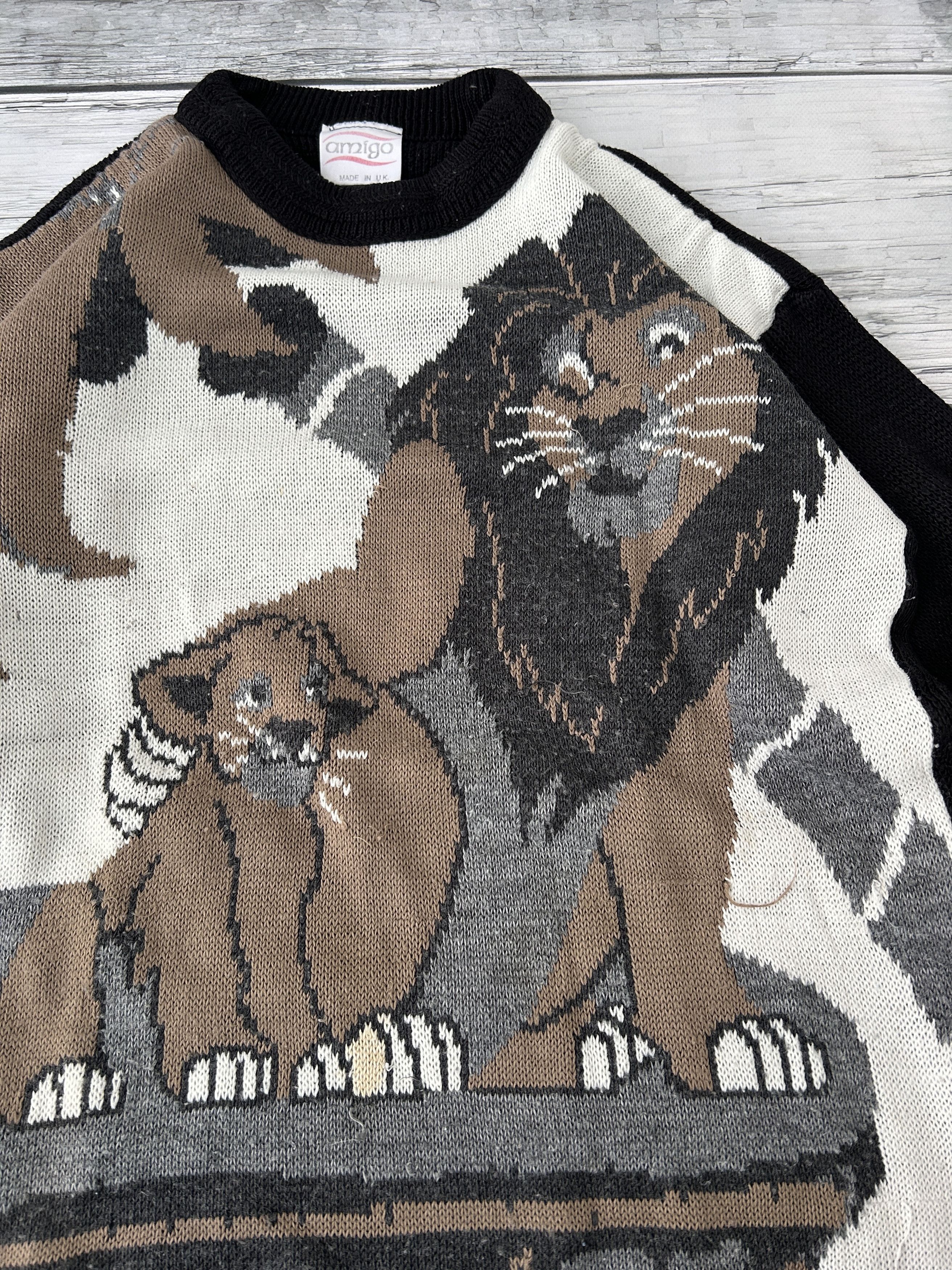 Japanese Brand × Vintage Vintage Y2K Art Sweater Mohair Streetwear Kanye Travis Size US M / EU 48-50 / 2 - 2 Thumbnail