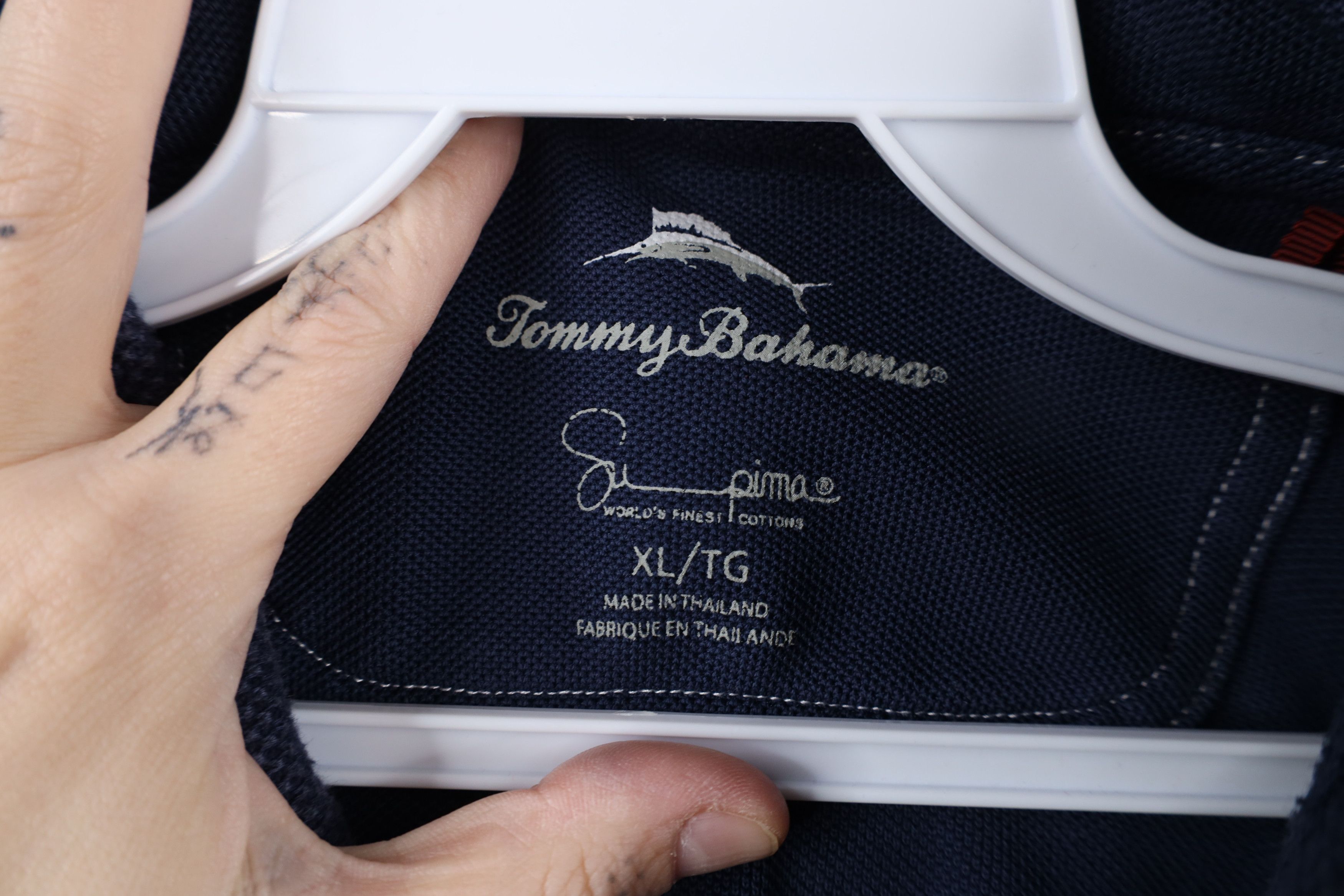 Tommy Bahama × Vintage Tommy Bahama Cotton Knit Collared Golf Polo Shirt Blue Size US XL / EU 56 / 4 - 8 Thumbnail