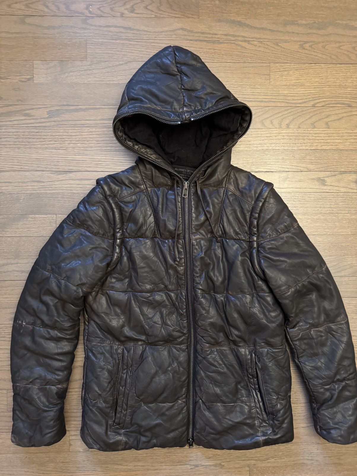 Allsaints Allsaints Leather Puffer Coat Size US XL / EU 56 / 4 - 1 Thumbnail