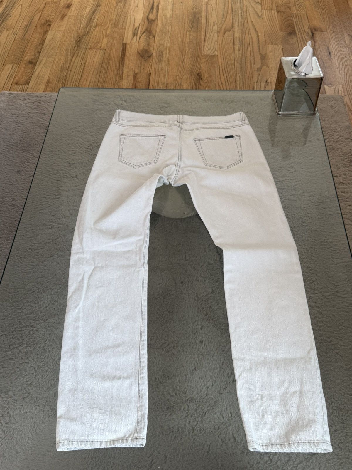 Saint Laurent Paris D18 M/SL - LW White Denim in 34 Size US 34 / EU 50 - 4 Thumbnail