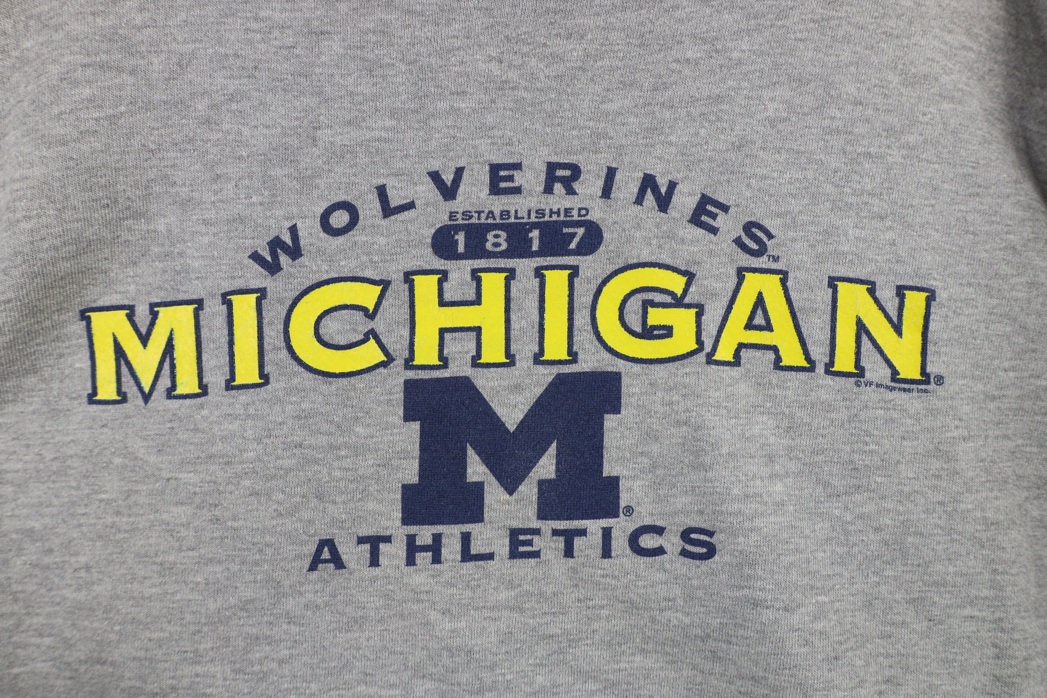 Vintage Vintage 90s University of Michigan Athletics Sweatshirt Gray Size US XL / EU 56 / 4 - 4 Thumbnail
