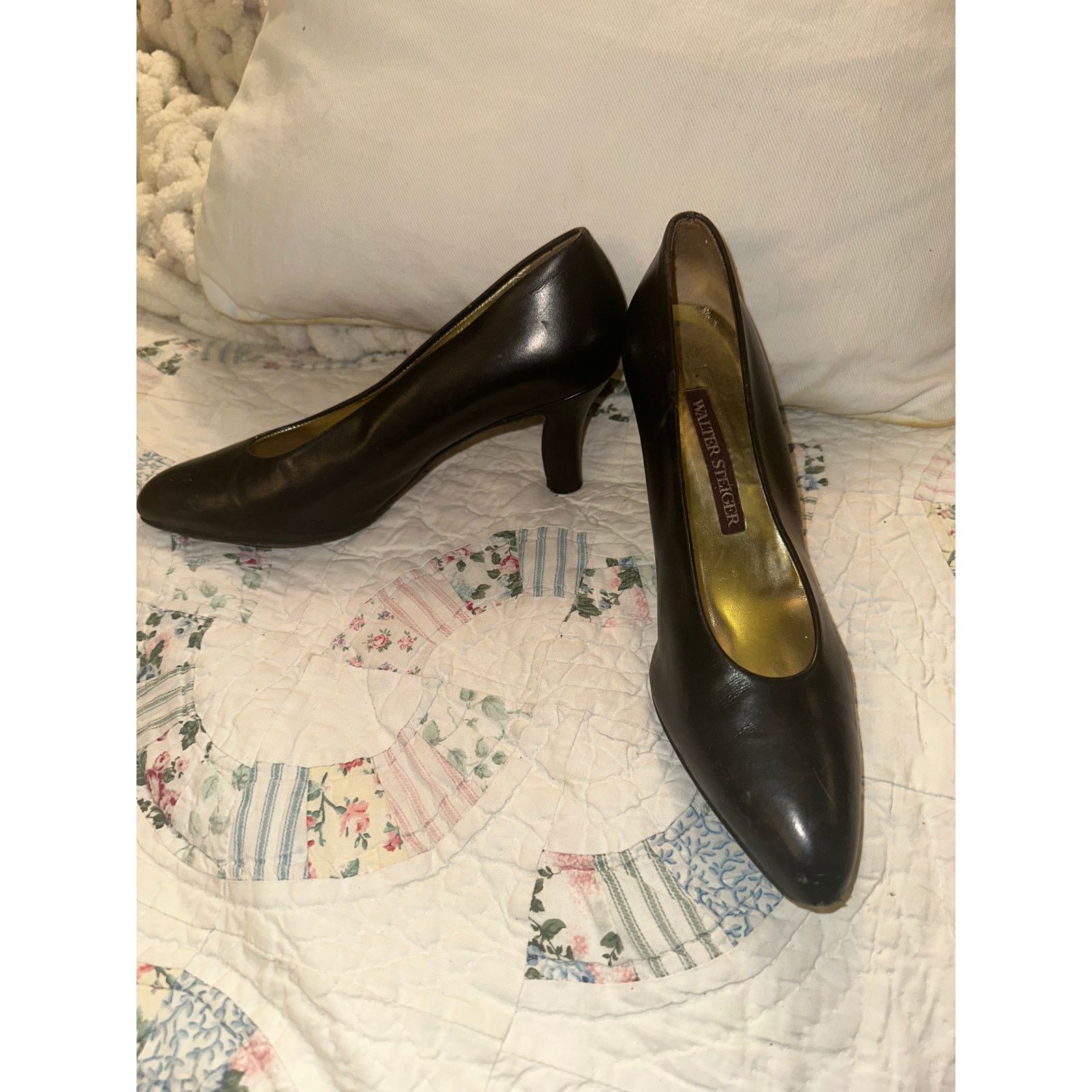 Walter Steiger WALTER STEIGER BLACK LEATHER PUMPS 7.5N Size US 7.5 / IT 37.5 - 1 Thumbnail