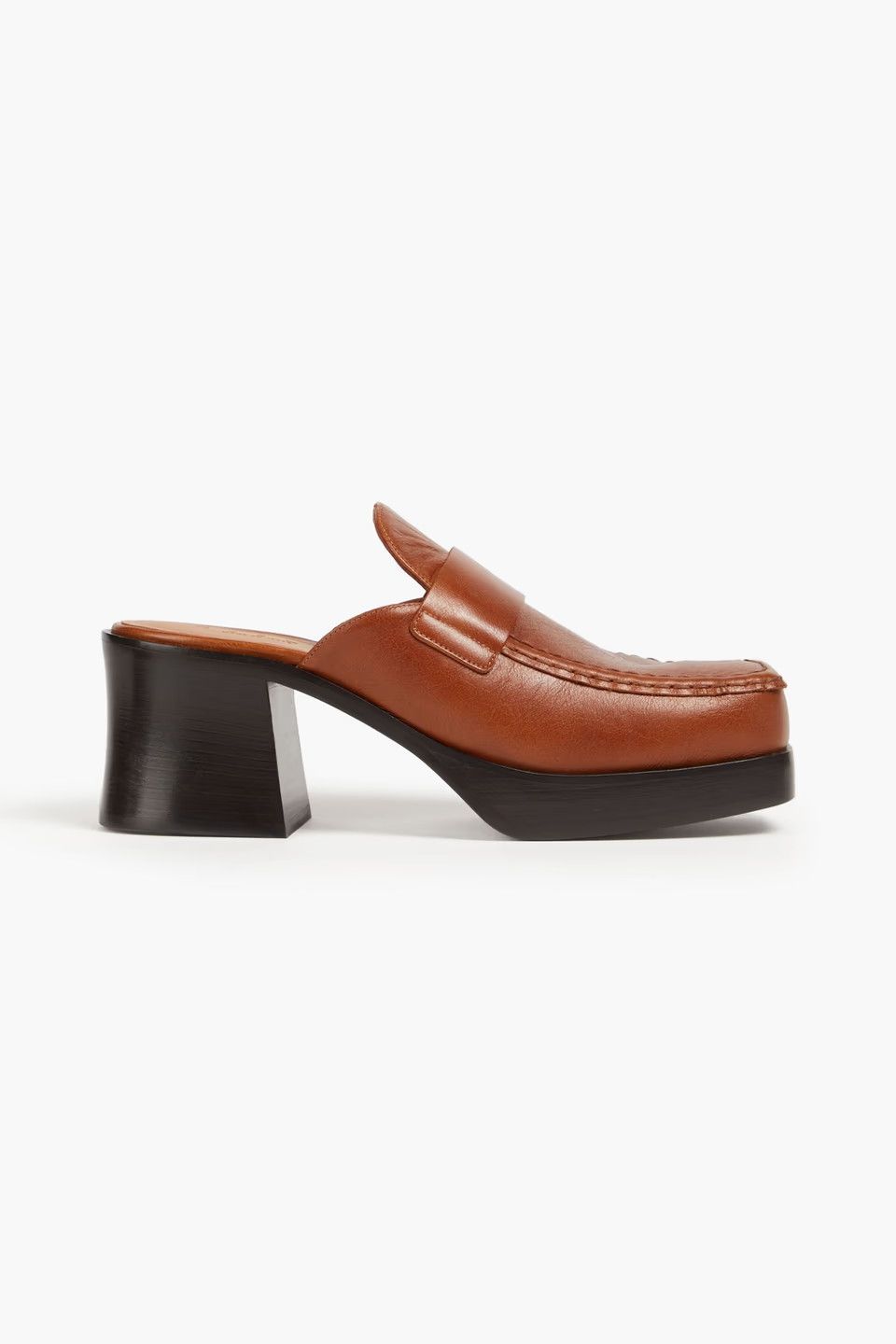 Marni o1y0225 Leather Mules in Brown Size US 7 / EU 40 - 1 Thumbnail